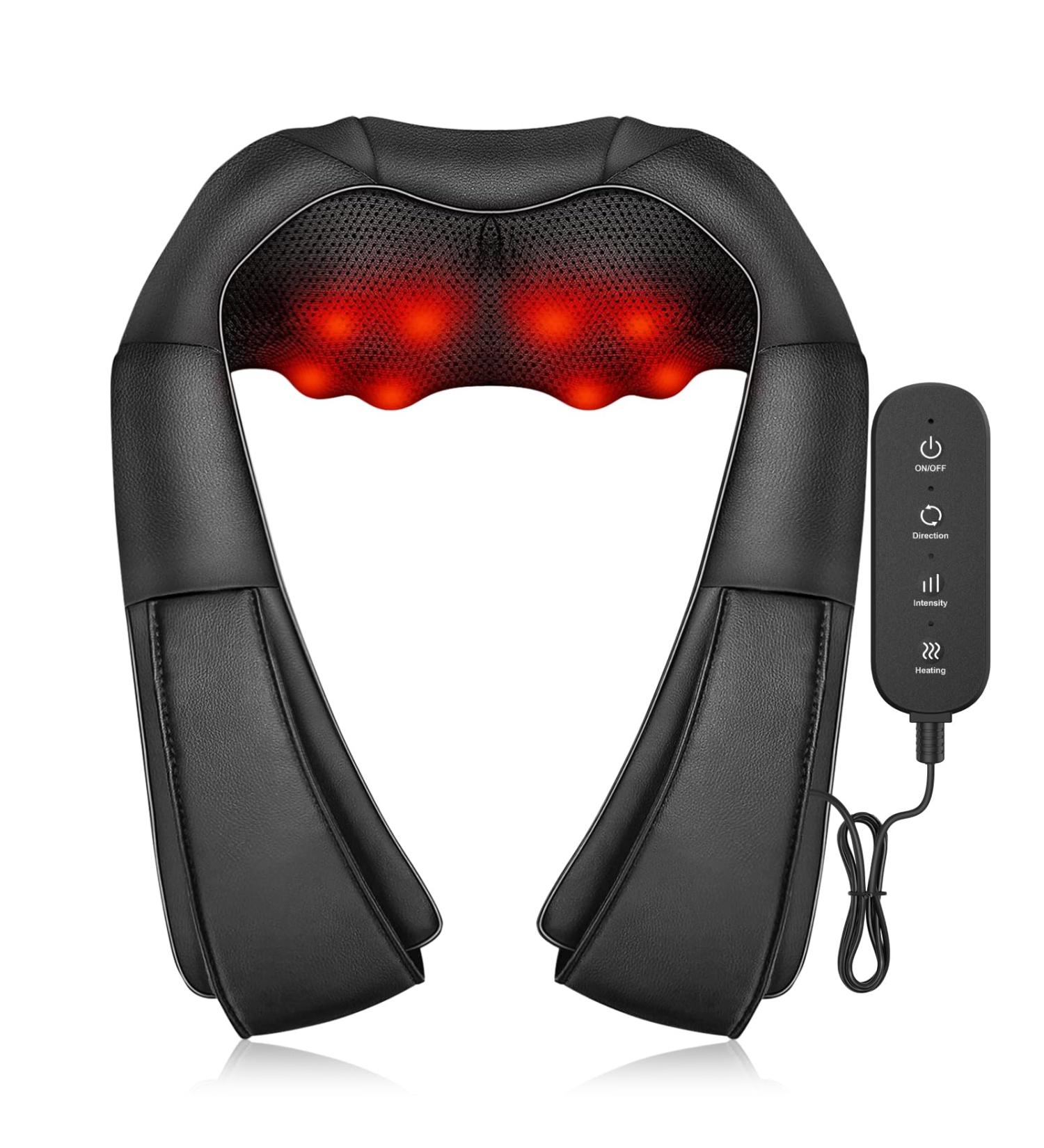 Ikristin Neck Massage Device - Upgraded 3D Shiatsu Massager with Remote Control Deep Tissue Relief & Warmth for Home & Car - Buy Online on GoSupps.com