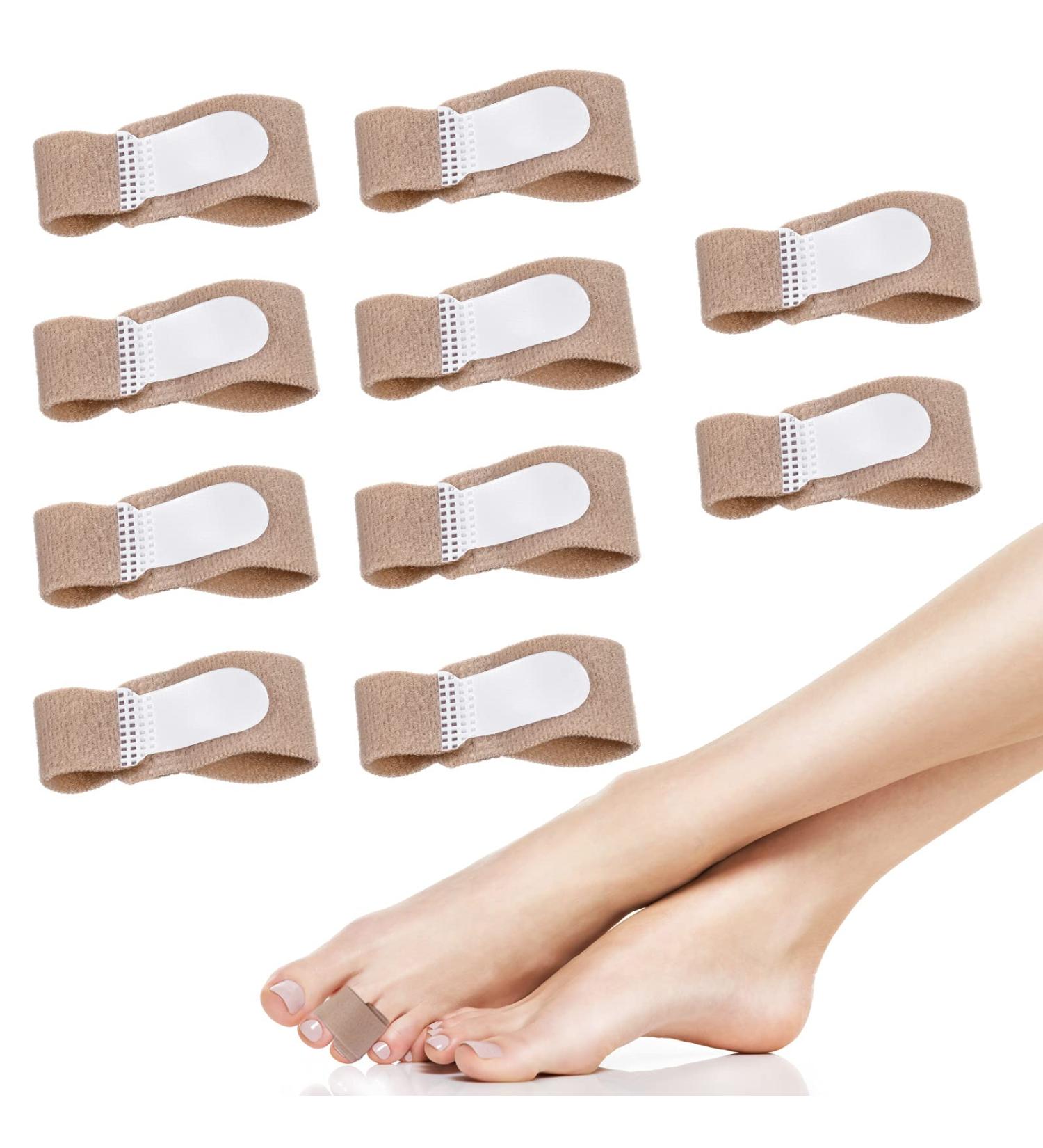 Skisneostype Hammer Toe Splints - 10 Pcs Fabric Toe Splint for Correcting Hammer, Broken, Crooked, and Overlapping Toes - Buy Online on GoSupps.com
