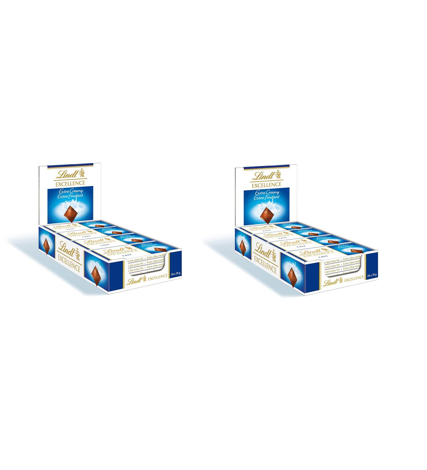 Lindt - EXCELLENCE Bars - Milk Chocolate - Extra Soft - 35g X 48 - Buy Online on GoSupps.com