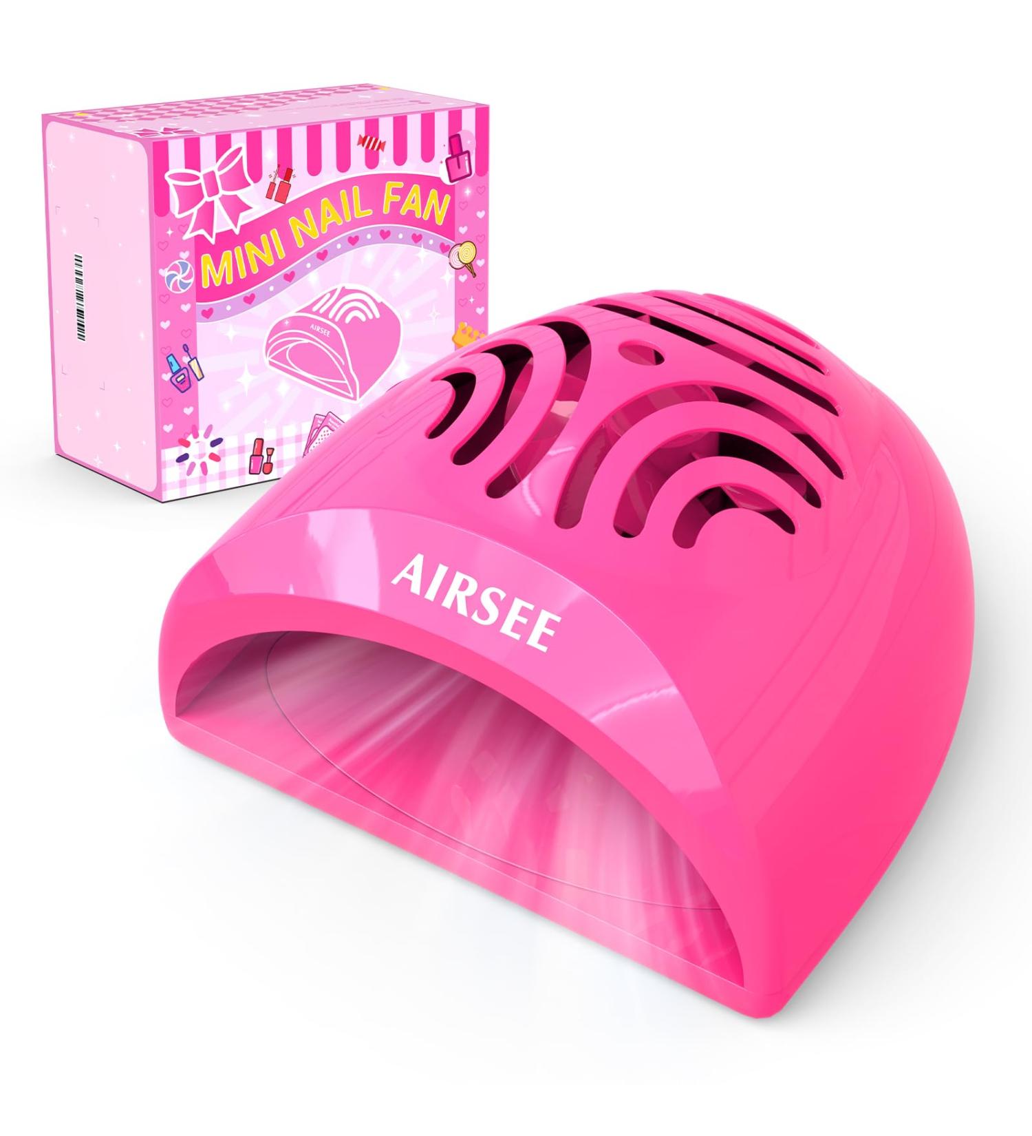 AIRSEE Portable Nail Fan Dryer - Quick Dry Mini Nail Polish Dryer for Girls - Ideal Birthday & Christmas Gift - Battery Operated Rose - Buy Online on GoSupps.com