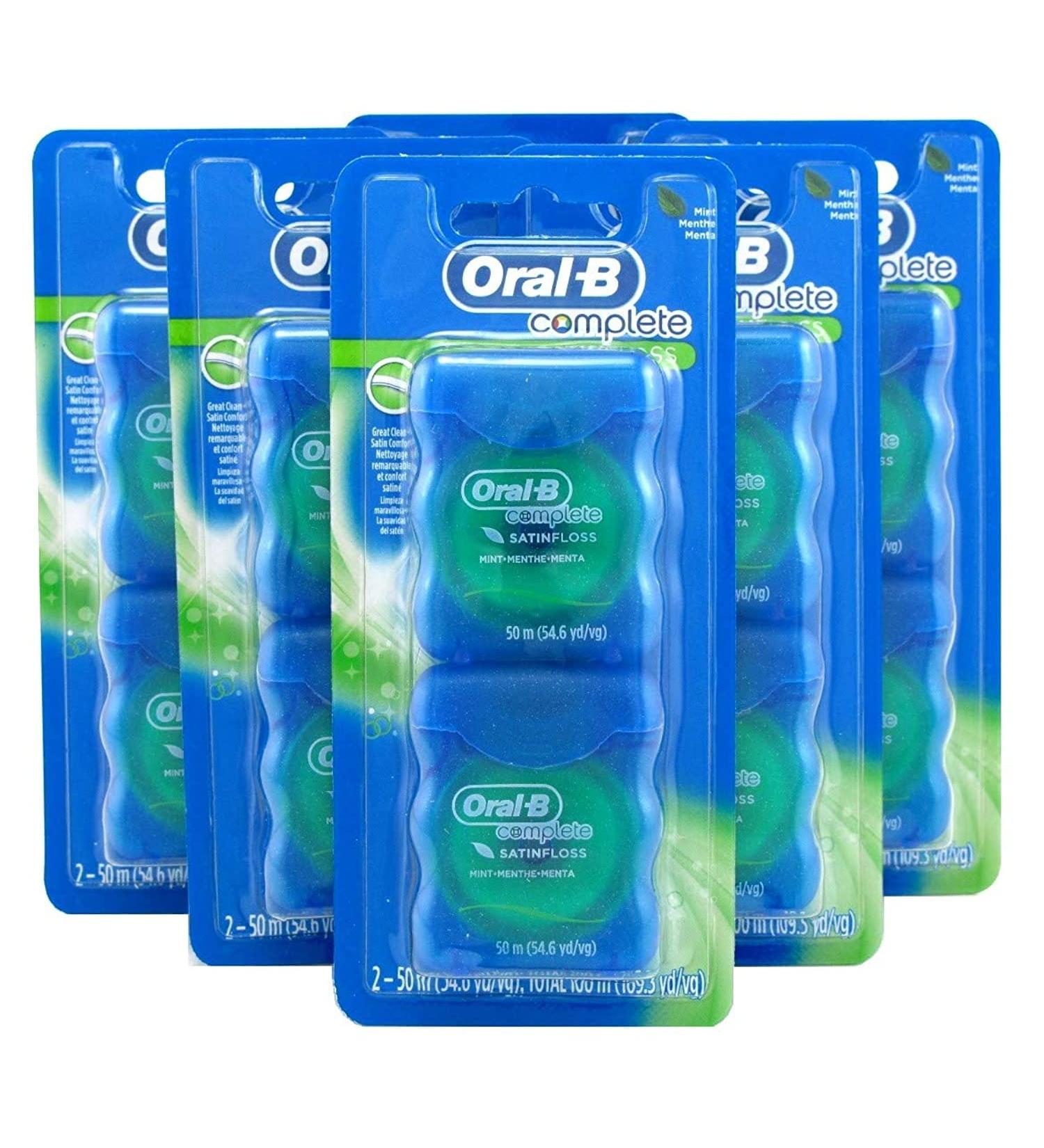 Oral-B Satin Mint Dental Floss Twin Pack - 6 x 54 Yards (328.08 ft) | International Shipping Available - Buy Online on GoSupps.com