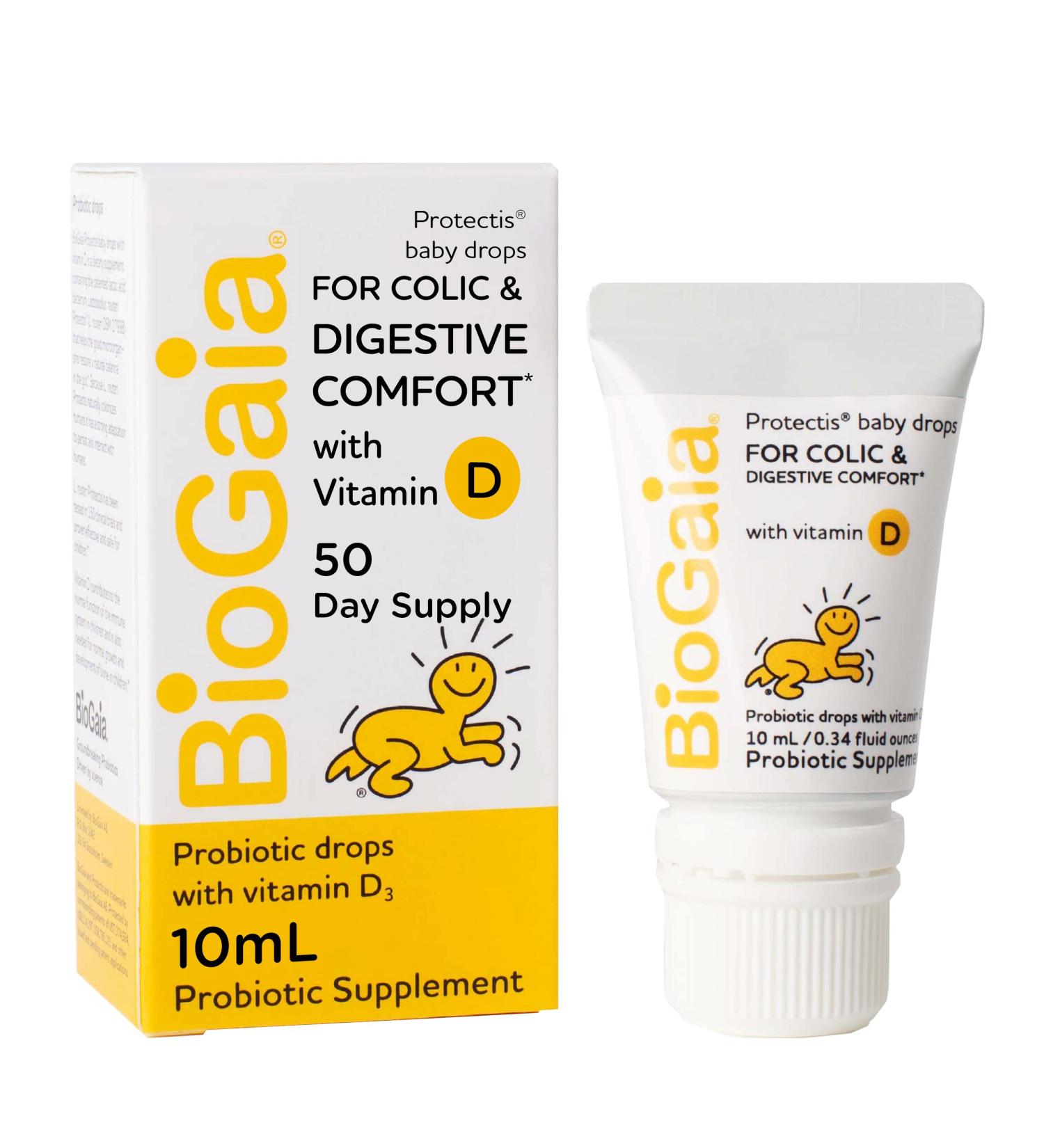 BioGaia Protectis Baby Probiotic Drops with Vitamin D - 10 ML 0.34 oz - Infant & Kids Gut Health Support - Buy Online on GoSupps.com