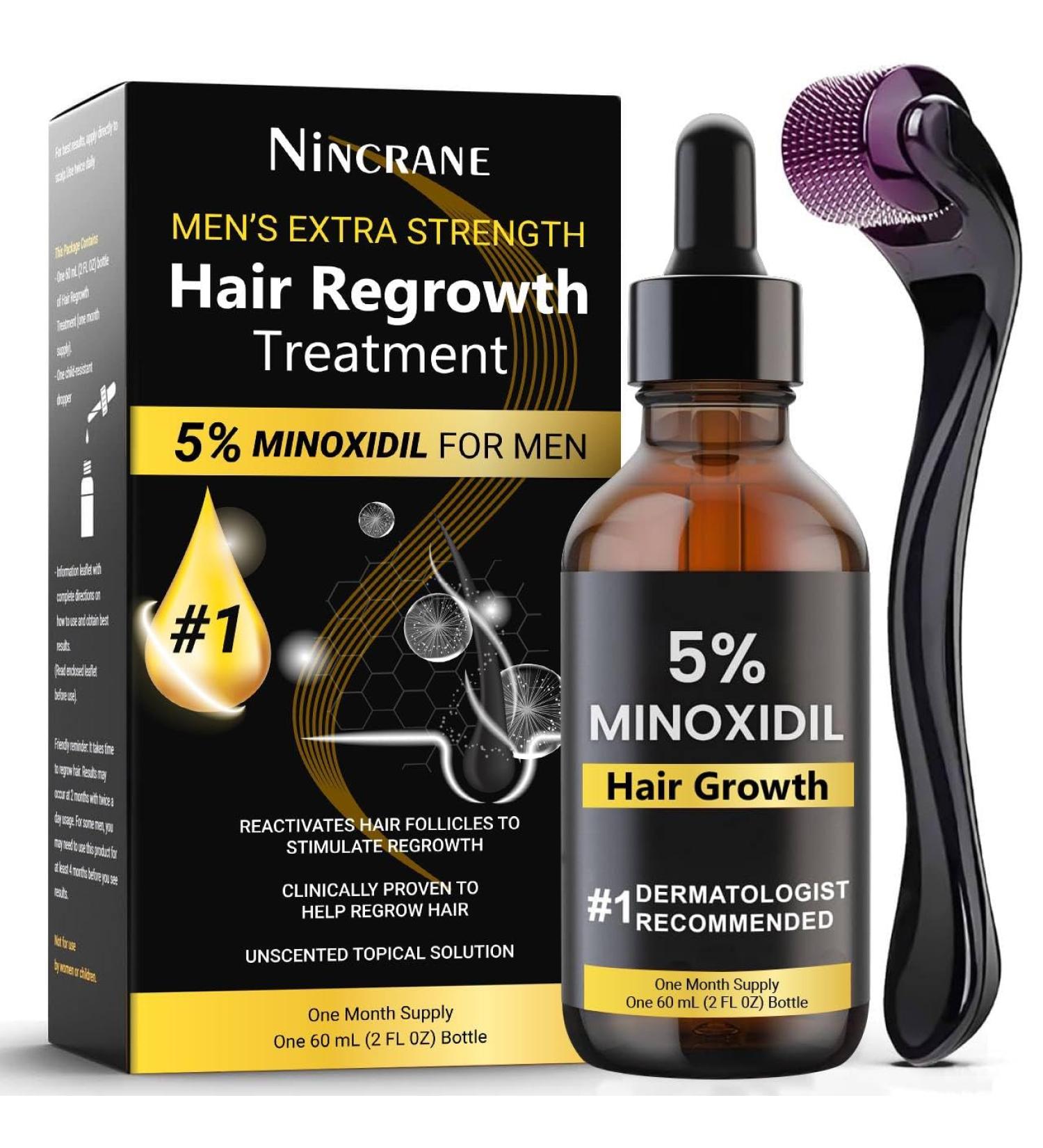 5% Minoxidil for Men - Extra Strength Hair & Beard Growth Kit | Effective Hair Loss Solution & Topical Serum - Buy Online on GoSupps.com