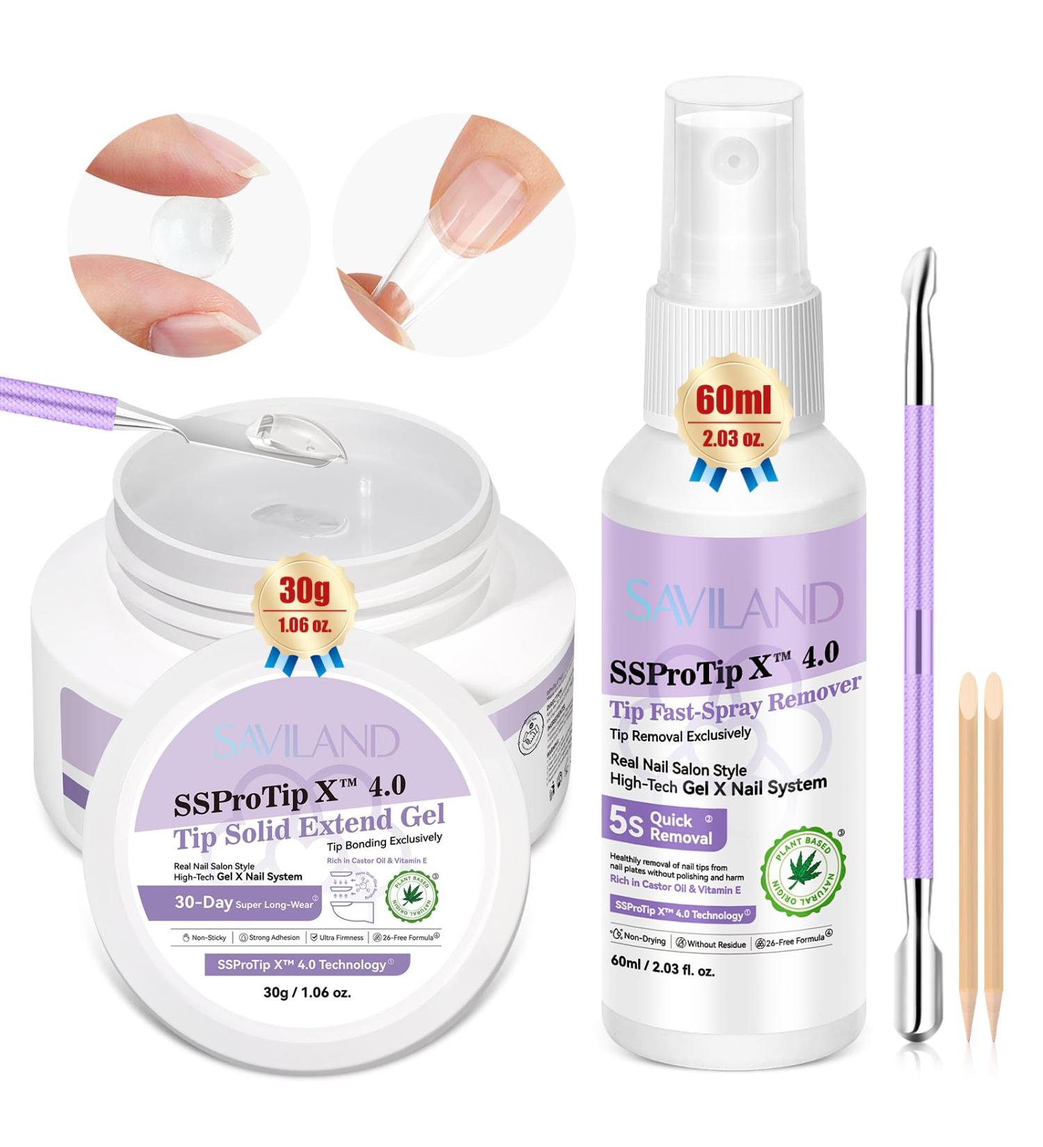 SAVILAND 30g Solid Nail Glue Gel with Glue Remover Spray Kit 30-Day Long Wear Extra Strong Nail Glue for Press on Nails 60ml Nail Glue Remover for False Nails 5s Quick Removal Nail Tech Home Use 2A-Solid Nail Glue with Glue Remover Kit - Buy Online on GoSupps.com