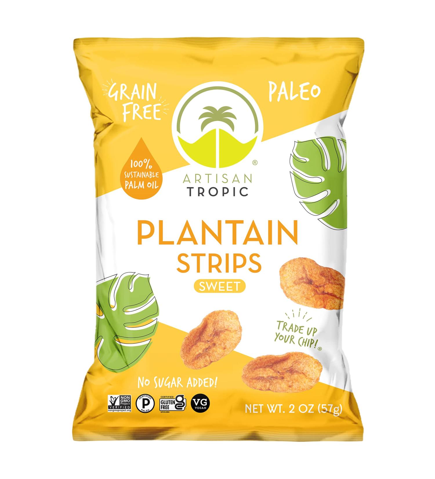 ARTISAN TROPIC Plantain Strips - Vegan Paleo Gluten Free Chips - Healthy Snacks for School Gym Kids - Whole 30 Approved - Baked Banana Chips - Naturally Sweet (2 Oz, Pack of 8) - Buy Online on GoSupps.com