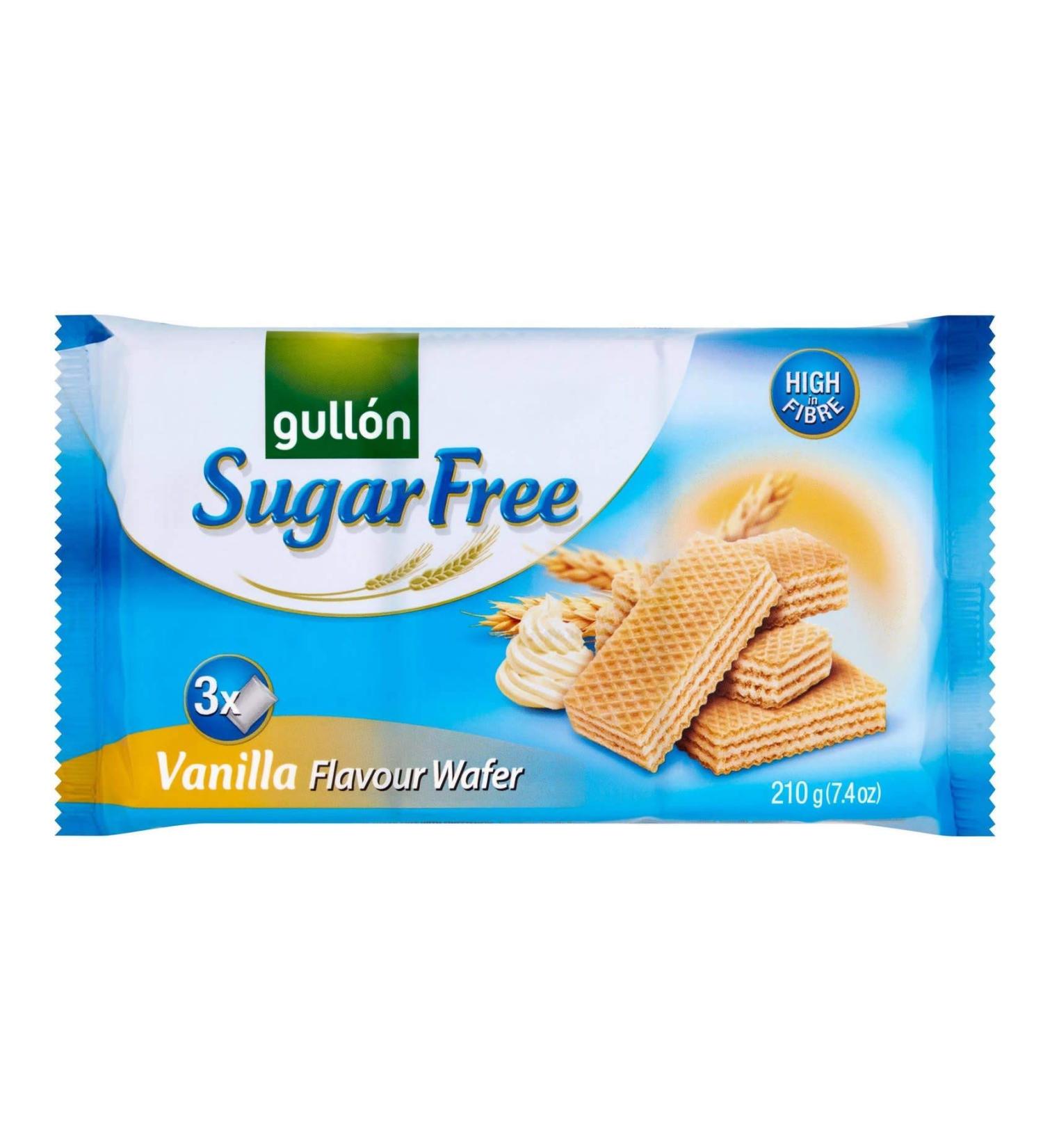 Gullon Gullon Sugarless waffle cookies vanilla flavor 6 packs of 210 g