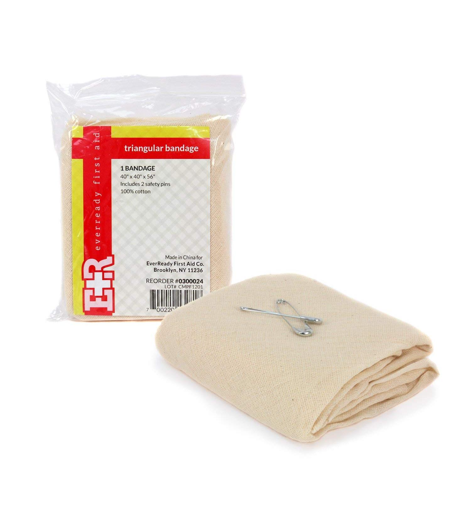 12-Count 100% Cotton Triangular Bandage 40 x 40 x 56 by Ever Ready First Aid - Buy Online on GoSupps.com