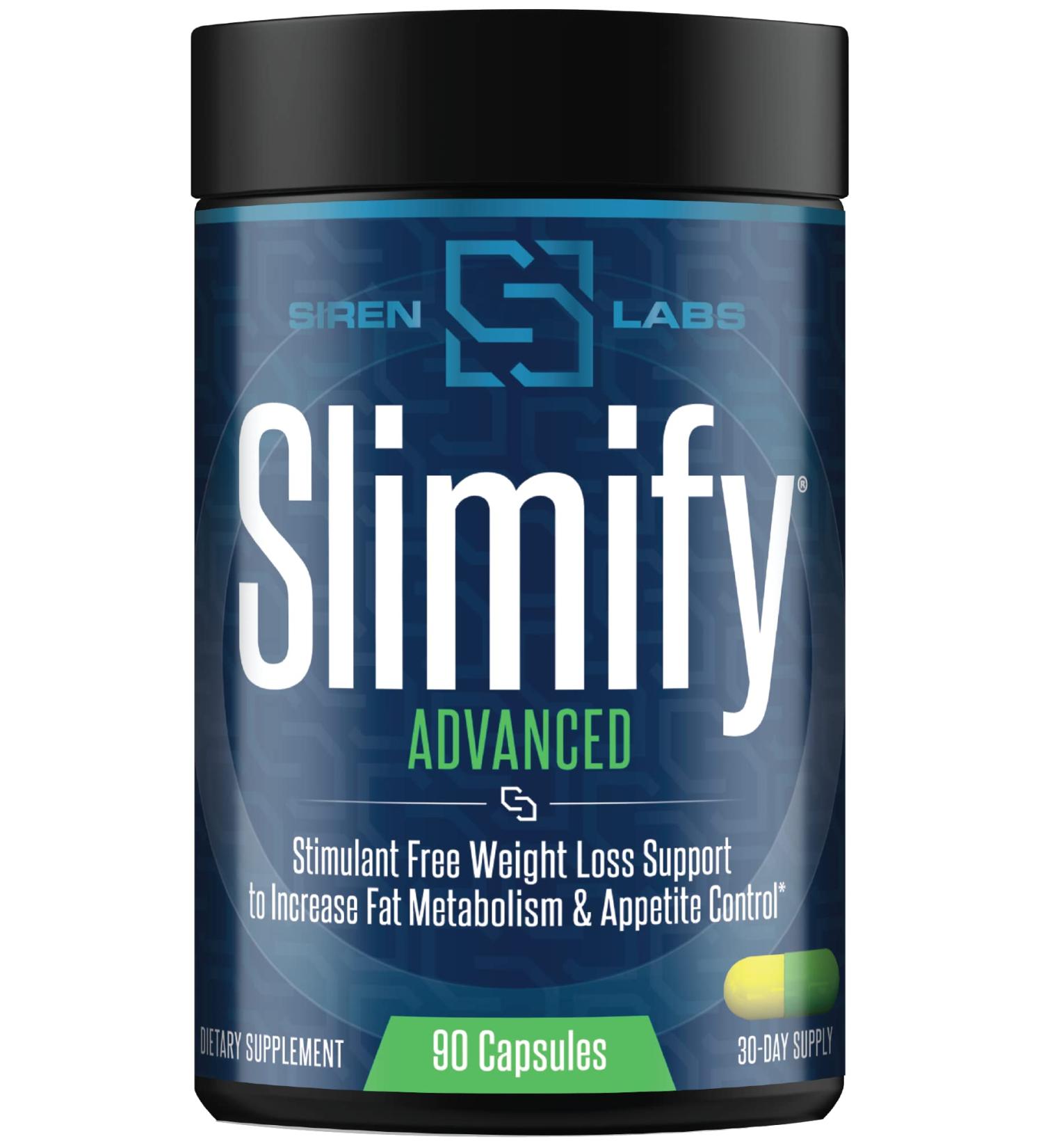 Siren Labs Slimify Advanced Fat Burner - Garcinia Cambogia, African Mango & Grains of Paradise - 90 Capsules - Metabolism Boost, Appetite Control, Energy Increase - Stimulant-Free - Buy Online on GoSupps.com