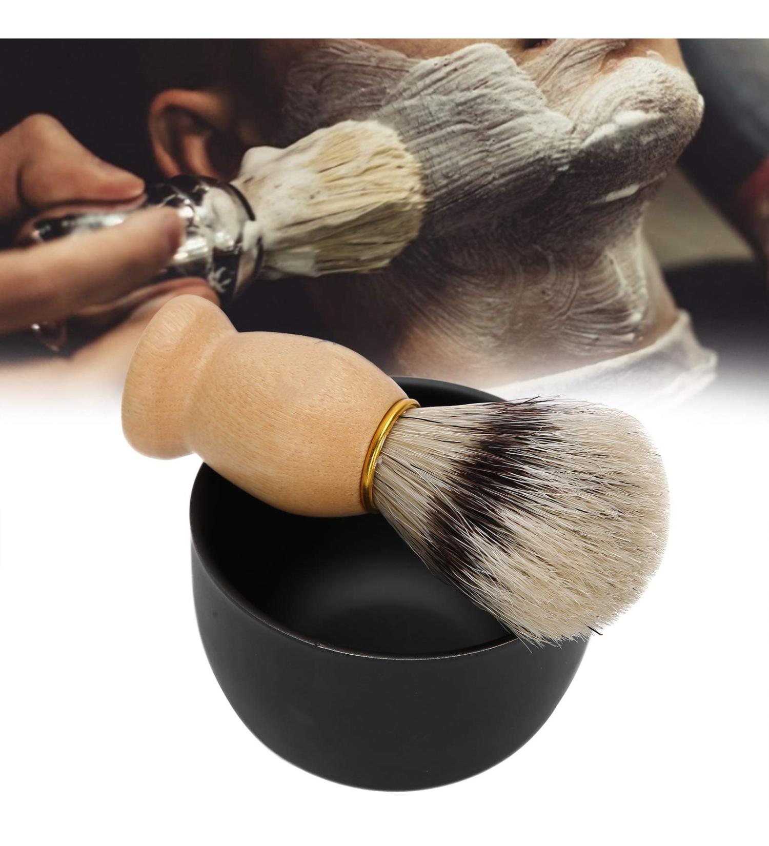 Stainless Steel Shaving Soap Bowl & Beard Brush Set - 2 Pack for Perfect Shave | International Shipping - Buy Online on GoSupps.com
