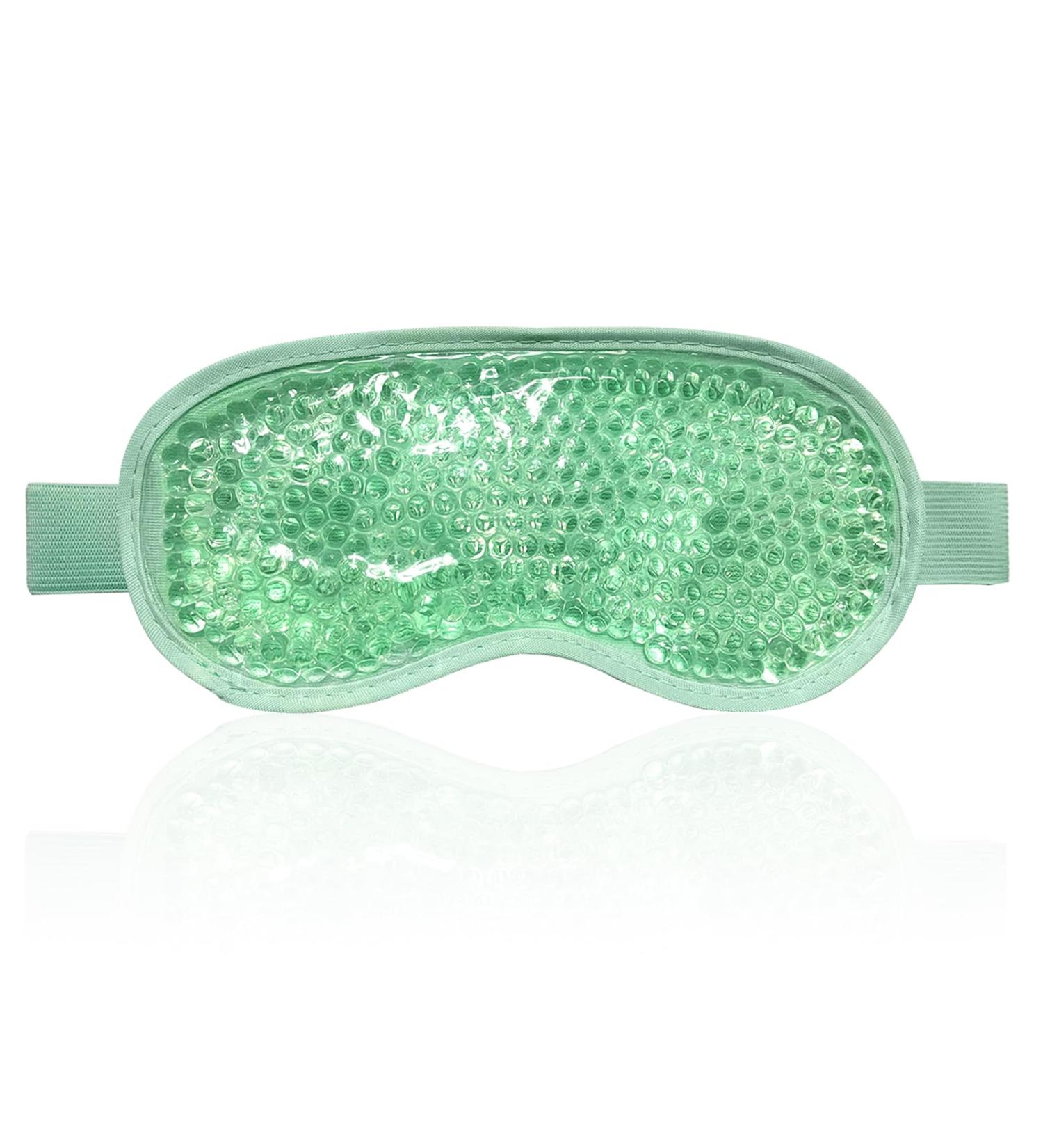 Cooling Eye Mask | Gel Pearl Eye Mask for Hot & Cold Therapy | Sleep Relaxation Mask for Swollen & Tired Eyes - Green - Buy Online on GoSupps.com