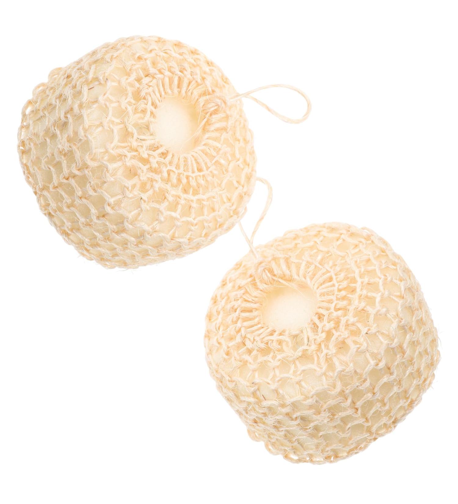 Buy Minkissy 2pcs Sisal Sponge Ball Shower Loofah - Exfoliating Bath Scrubber & Body Cleaning Tool for an Invigorating Shower Experience - Buy Online on GoSupps.com