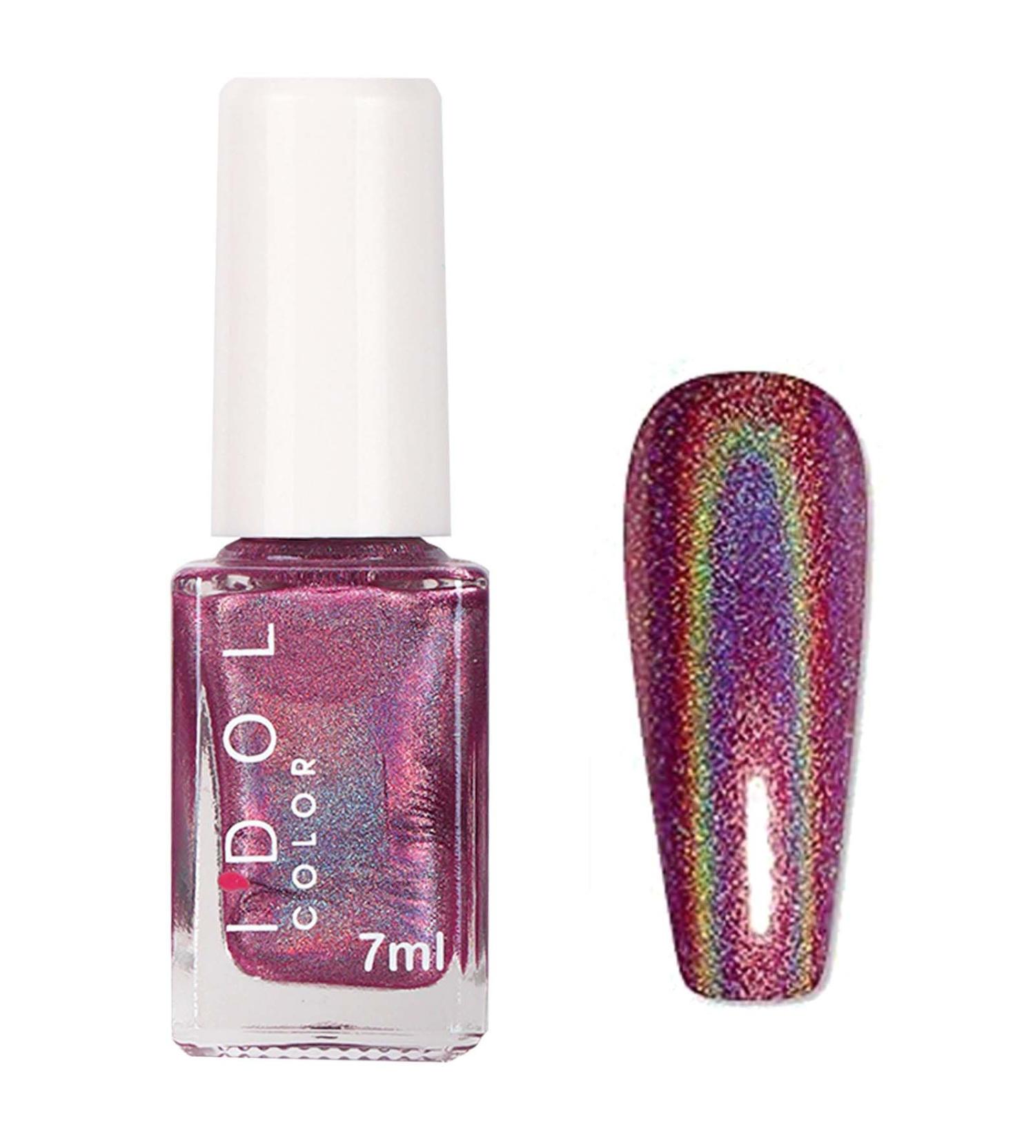 Holographic Nail Varnish - Chrome Nail Polish - Red Shimmer Glitter Polish - Air Dry Rainbow Reflective Laser Nail Varnish - No Need UV Lamp Long Lasting Gifts For Women Girl - Buy Online on GoSupps.com