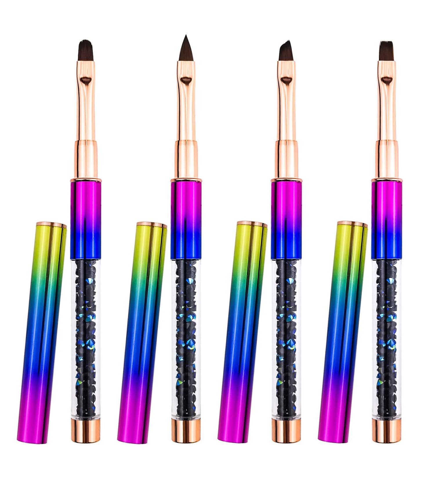 4 Pack Nail Art Clean Up Brushes - Nail Polish Remover Brush Set for Design & Mistake Cleaning - Buy Online on GoSupps.com