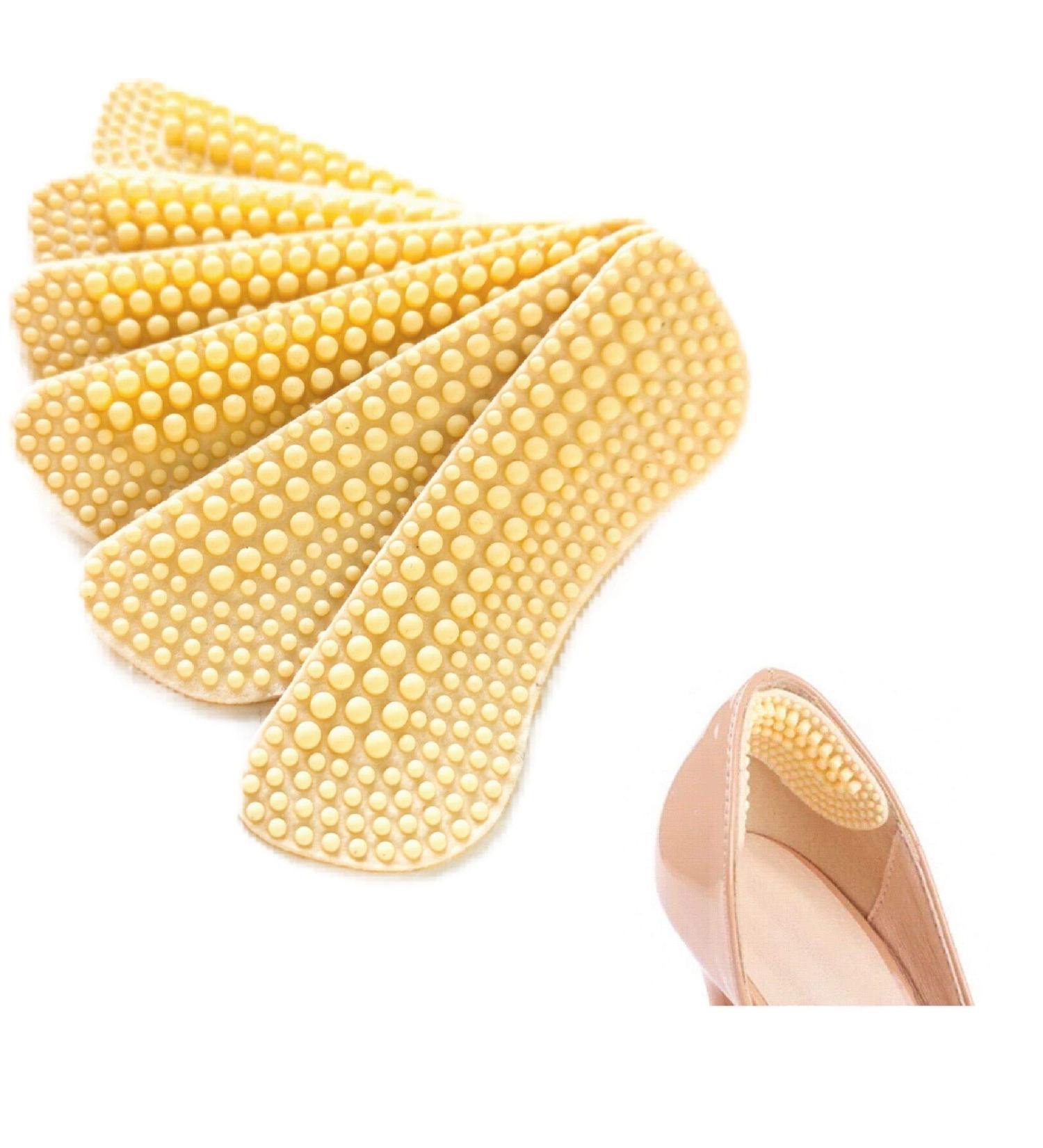 3 Pairs Silicone Heel Grips for Men/Women | Non-Slip Gel Liners for Loose Shoes | Adhesive Heel Inserts | Beige - Buy Online on GoSupps.com