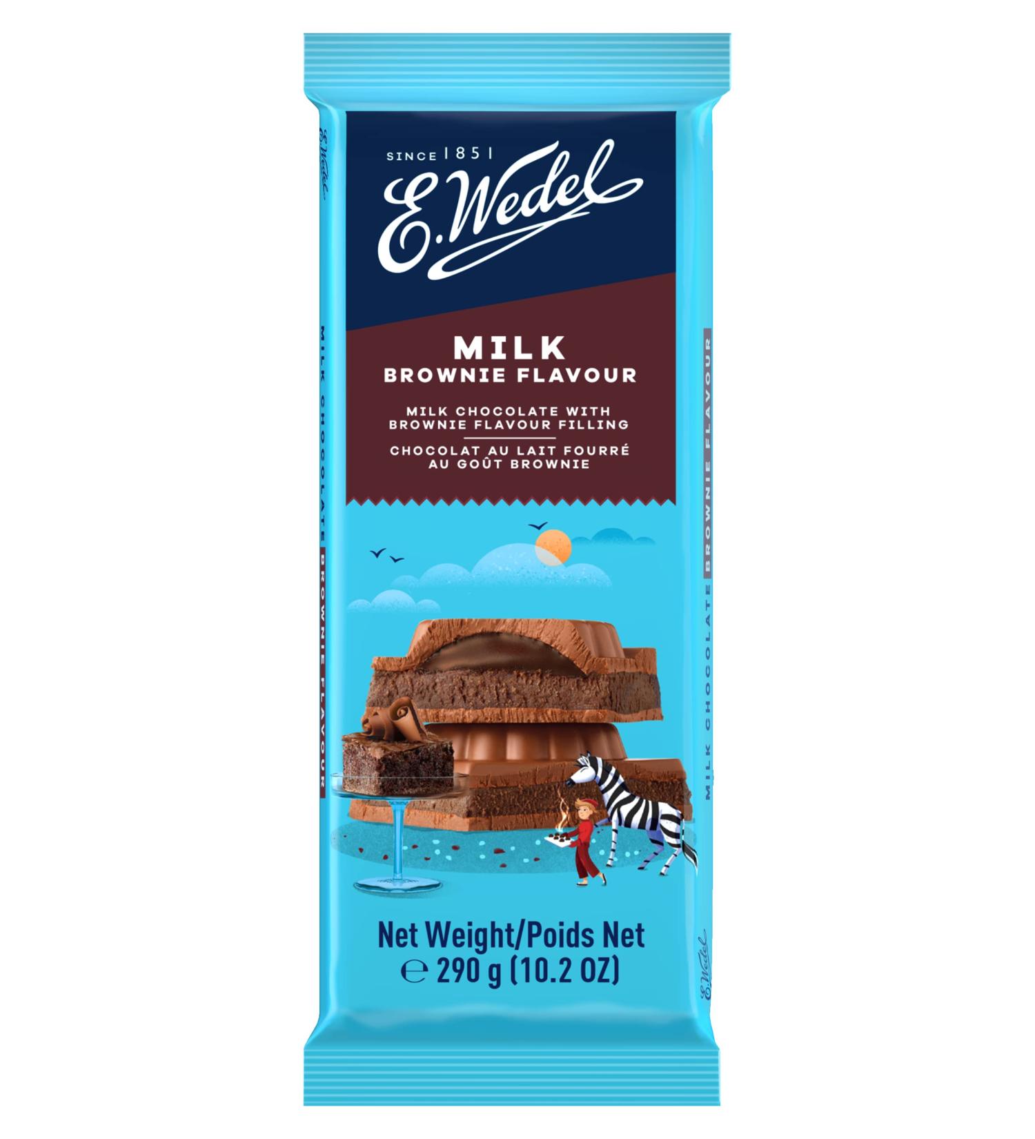 E.Wedel E.Wedel Premium Milk Chocolate Bar 290g | Chocolate Bar Topped with Brownies