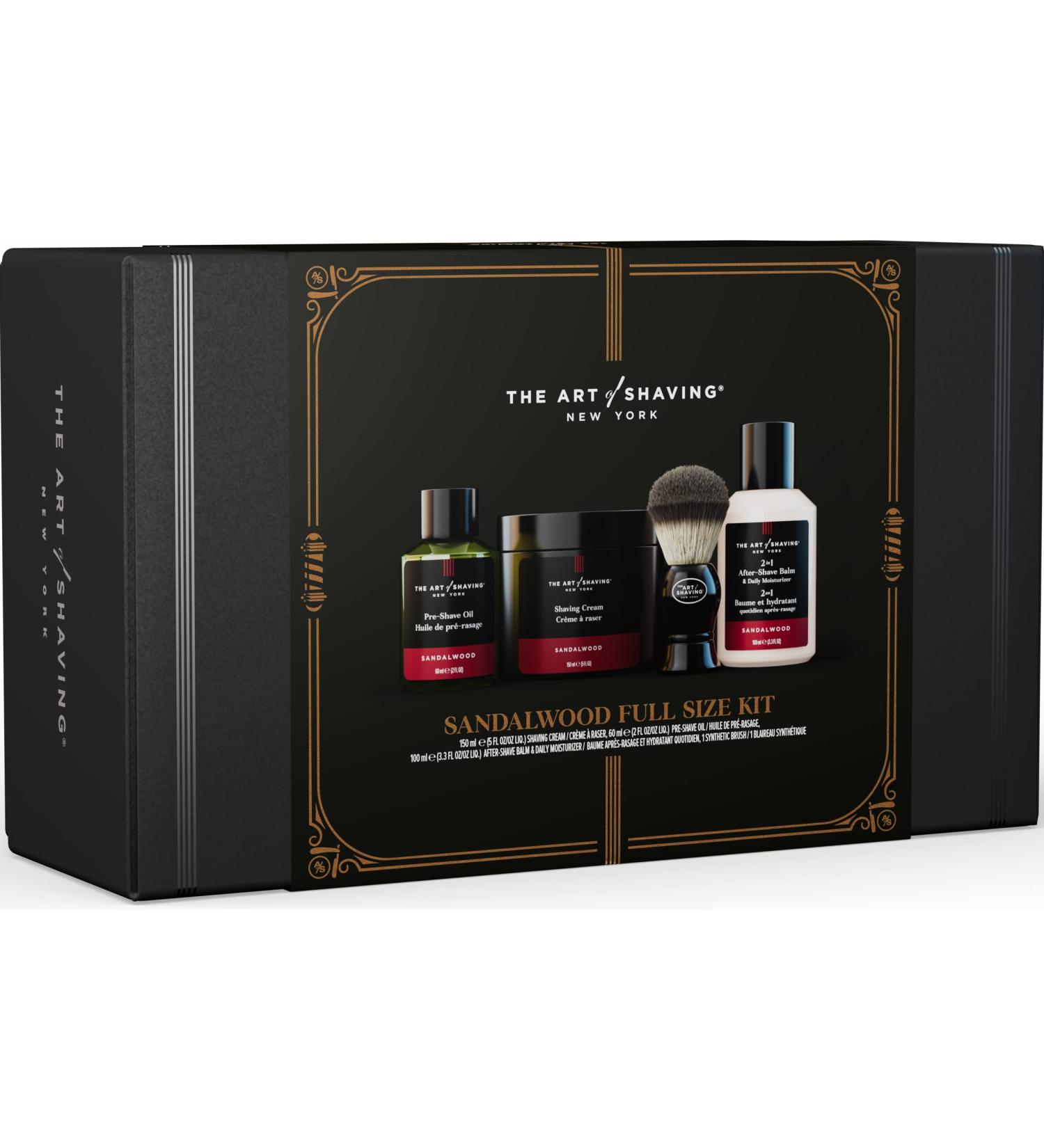 The Art of Shaving Men's Shaving Kit - Sandalwood Scented Shave Cream, Brush, Oil, & Balm Set - Buy Online on GoSupps.com