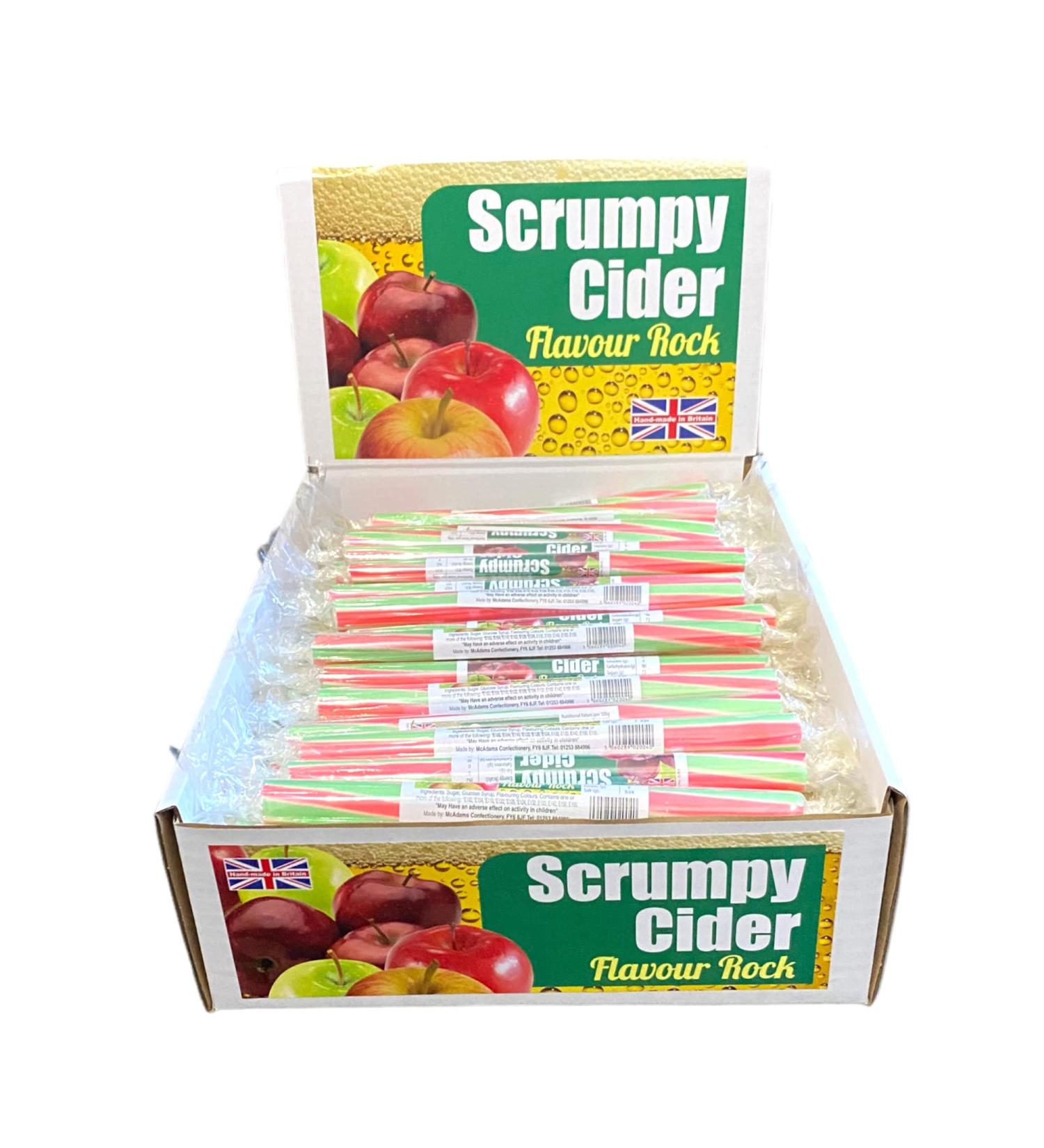 20 X Scrumpy Cider Rock Sticks Handmade Traditional Rainbow Classic Sweets Retro Seaside Gift Wholesale Confectionery