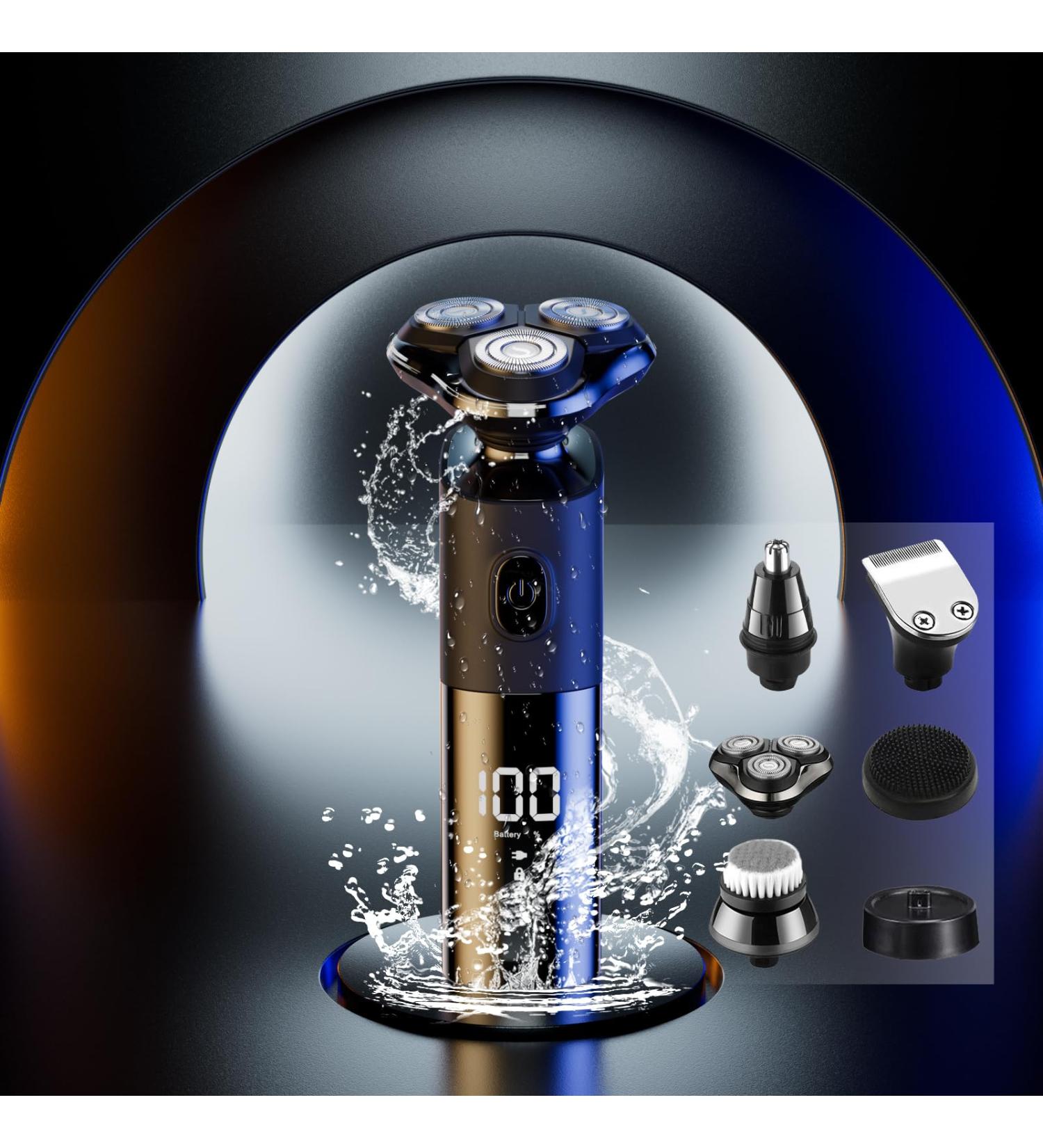 Rechargeable Cordless Electric Razor & 6-Piece Men's Grooming Kit - Beard Trimmer Hair Clipper & Facial Cleansing - Perfect Gifts for Men Husbands & Fathers - Buy Online on GoSupps.com