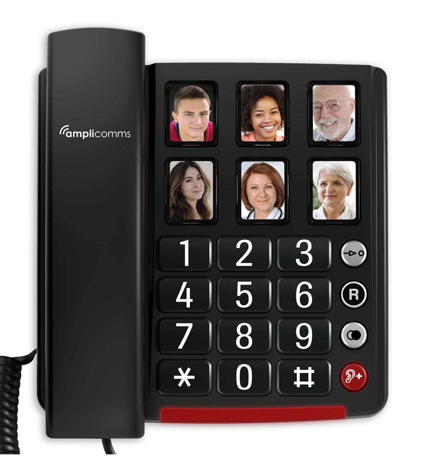 Amplicomms BigTel 40 Plus Corded Big Button Phone for Elderly - Hearing Aid Compatible & Loud - Large Number Telephone - Buy Online on GoSupps.com