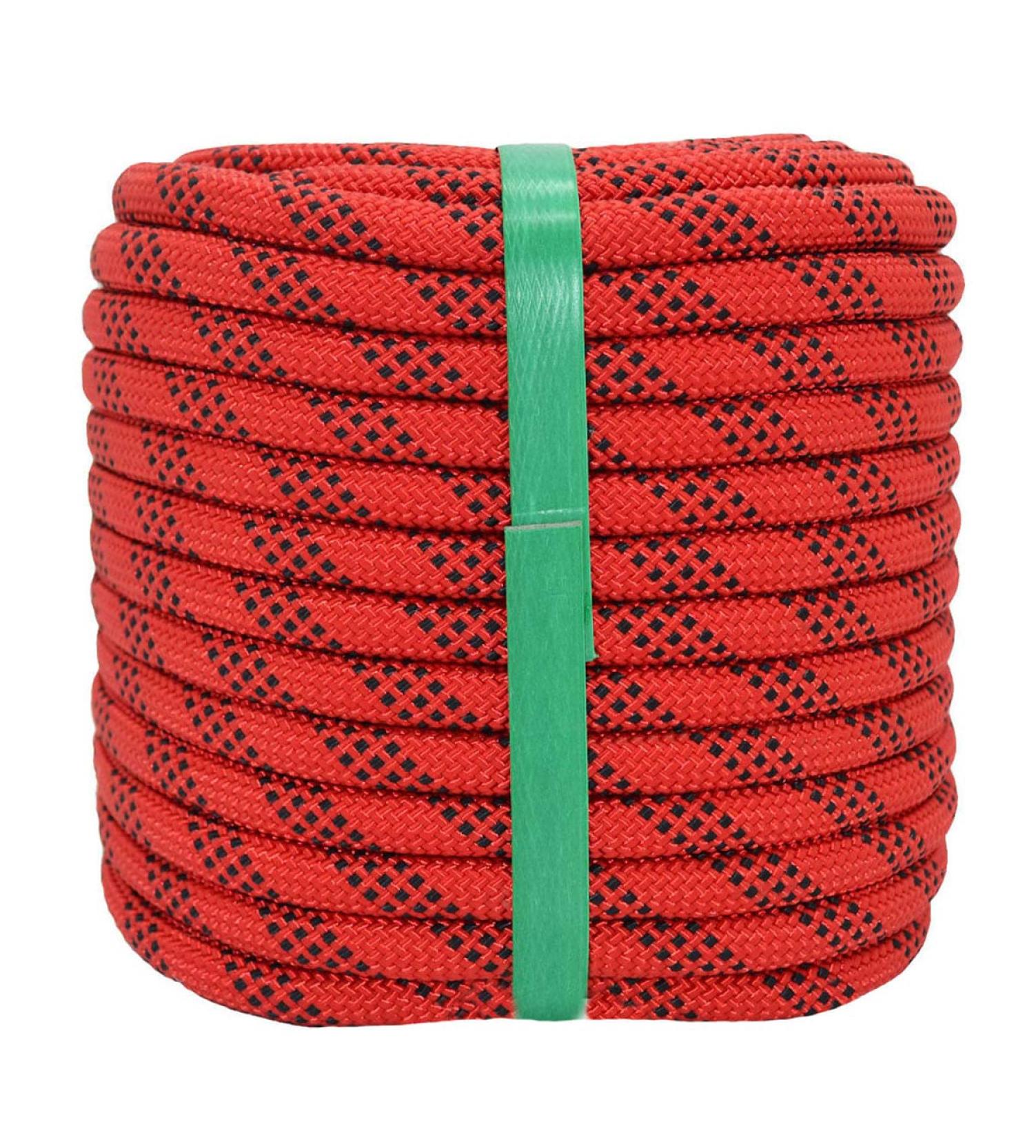 YUZENET 3/8 x 100ft Braided Polyester Arborist Rigging Rope - High Strength Outdoor Rope for Rock Climbing, Hiking, Camping, Swing, Red/Black - Buy Online on GoSupps.com
