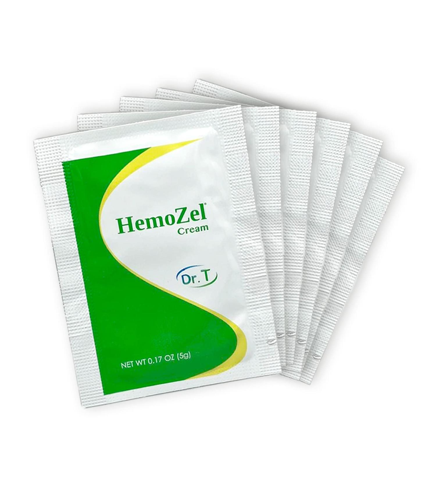 Dr. T HemoZel Cream - Natural Hemorrhoid Treatment for Symptoms like Bleeding, Burning, Itching, Swelling - 6 Sachets x 0.17 oz (5g) - Alleviates Varicose Veins Discomfort - Buy Online on GoSupps.com
