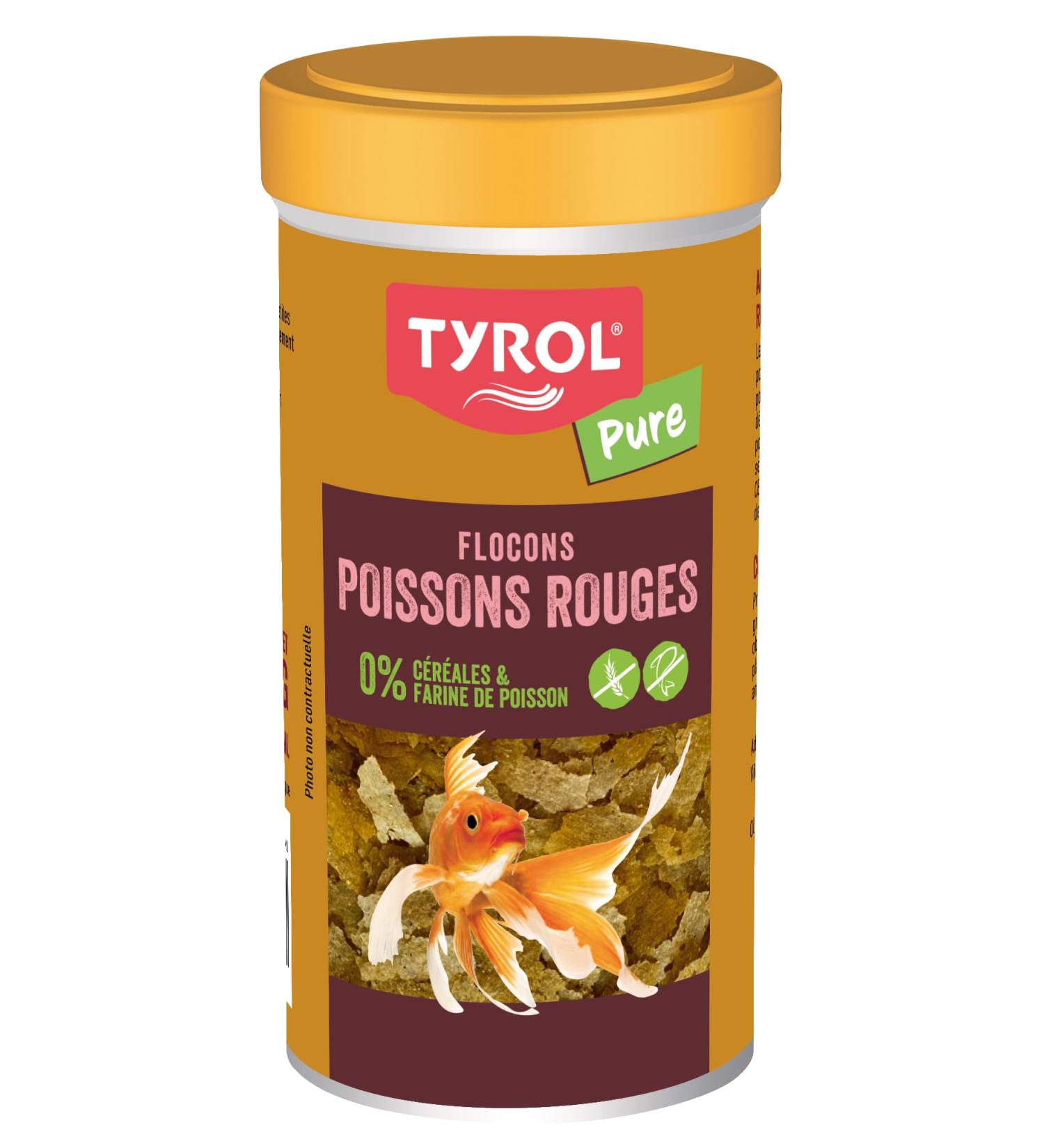 Tyrol Pure - Insect Flakes for Fish - Aquarium Fish Food - Complete Fish Food with Quality Ingredients - 4 Types of Insects - Goldfish Food 100Ml