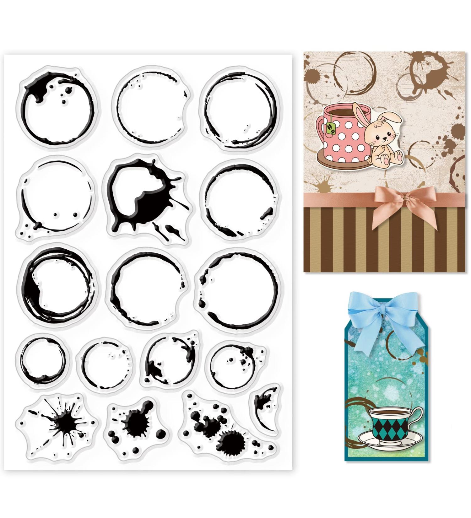 GlobleLand Clear Silicone Stamp for Scrapbook, Tea & Coffee Stains Background Design - 4.3 x 6.3 Inch - Buy Online on GoSupps.com