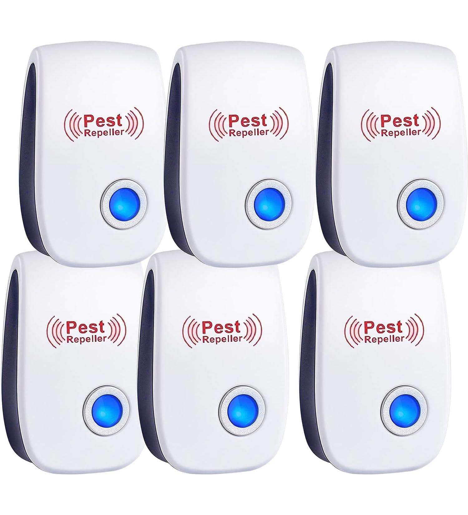 Ultrasound Pest Control - 6 Piece Electronic Mosquito & Insect Defense for Indoor Use | Effective Protection Against Mosquitoes Spiders & Insects - Buy Online on GoSupps.com