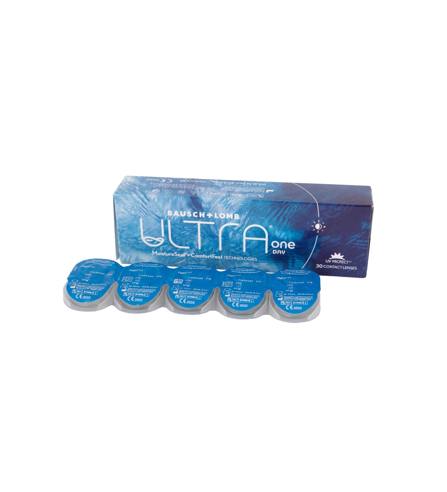 Buy Bausch + Lomb Ultra One Day Contact Lenses - Spherical Daily Soft Lenses - 30 Pieces - BC 8.6mm Dia 14.2mm -8.00 Dioptria - Premium Quality International Shipping - Buy Online on GoSupps.com