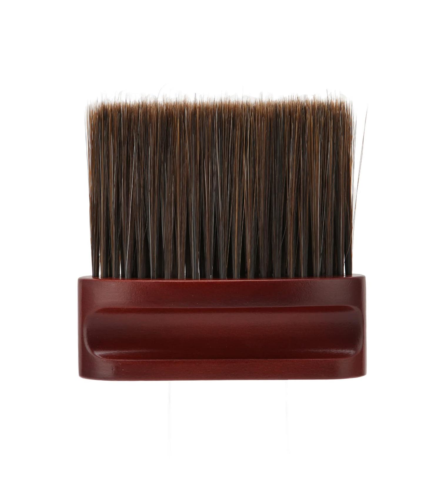 Hair Neck Cleaning Brush Flat Light Weight Dark Brown Ergonomic Barber Neck Duster Brush Beech Handle for Salon for Home - Buy Online on GoSupps.com