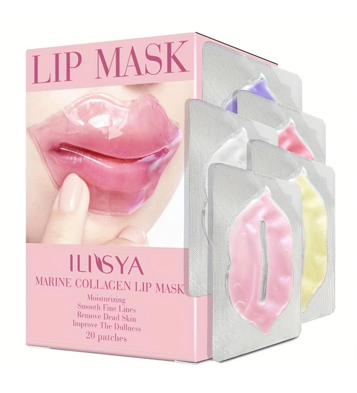 ROUSE Collagen Lip Mask - 20 Hydrating Overnight Lip Patches for Dry Lips Care | 5 Vibrant Colors - Buy Online on GoSupps.com