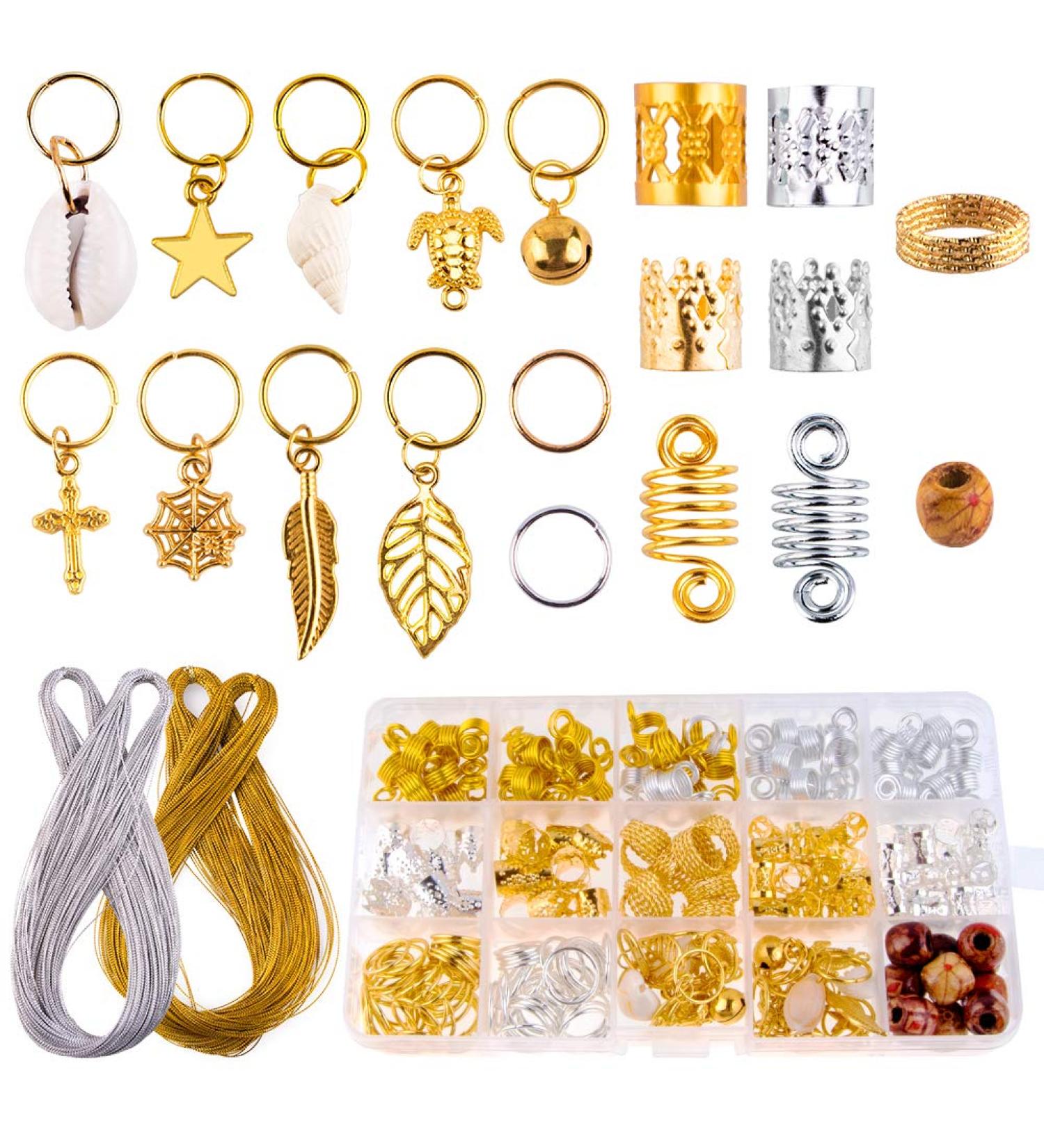 230 PCS Aluminum Hair Coil Kit with Metallic Cord in Storage Box - Hair Rings for Braids - Buy Online on GoSupps.com