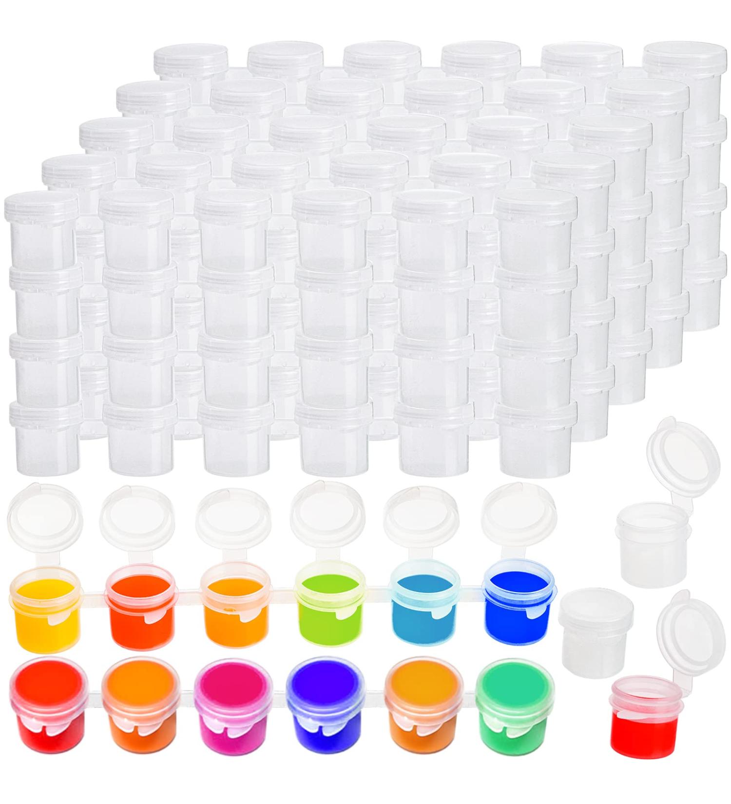 ZEAYEA 100 Strips 600 Pots Empty Paint Storage Cups with Lids - 5ml/0.17 oz Plastic Containers for Arts, Crafts, and Classroom Supplies - Buy Online on GoSupps.com