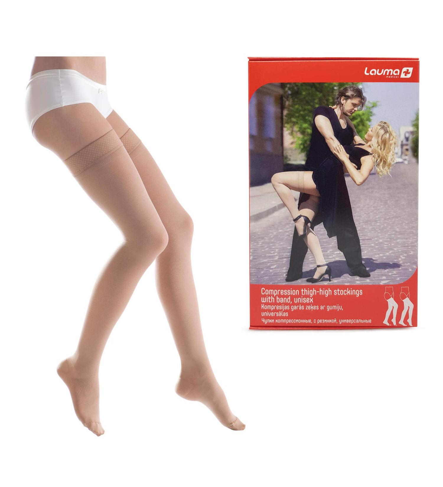 Buy Lauma Medical Compression Stockings 23-32 mmHg Class 2 | Closed Tip for Varicose Veins & Swollen Legs | Beige L-Size - International Shipping Available - Buy Online on GoSupps.com