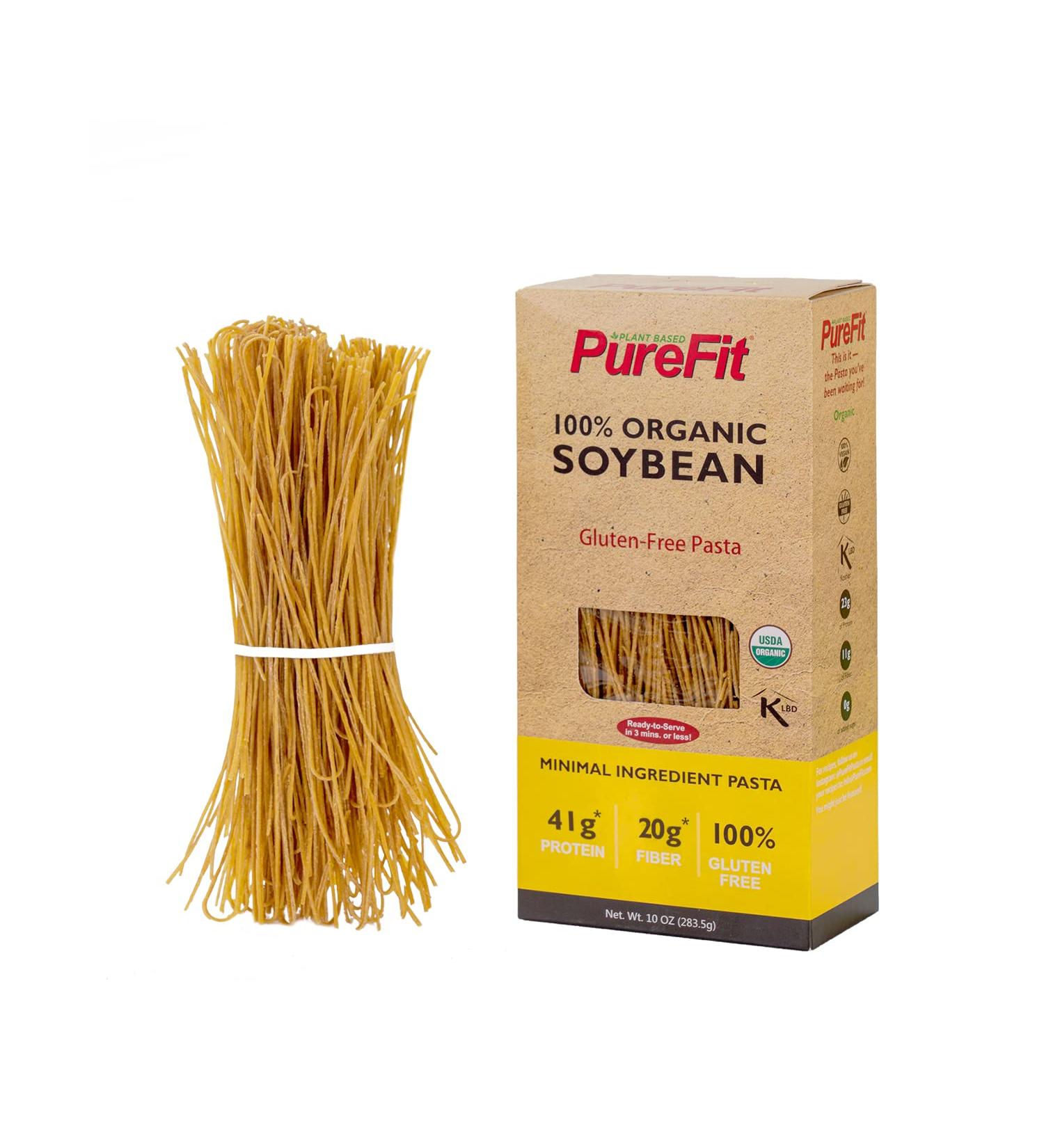 PureFit Soy Bean Low Carb Pasta (10 Oz) - Organic Spaghetti Noodles | Gluten-Free, Keto Friendly, High Protein | Non-GMO, Kosher, Plant-Based Protein - Buy Online on GoSupps.com