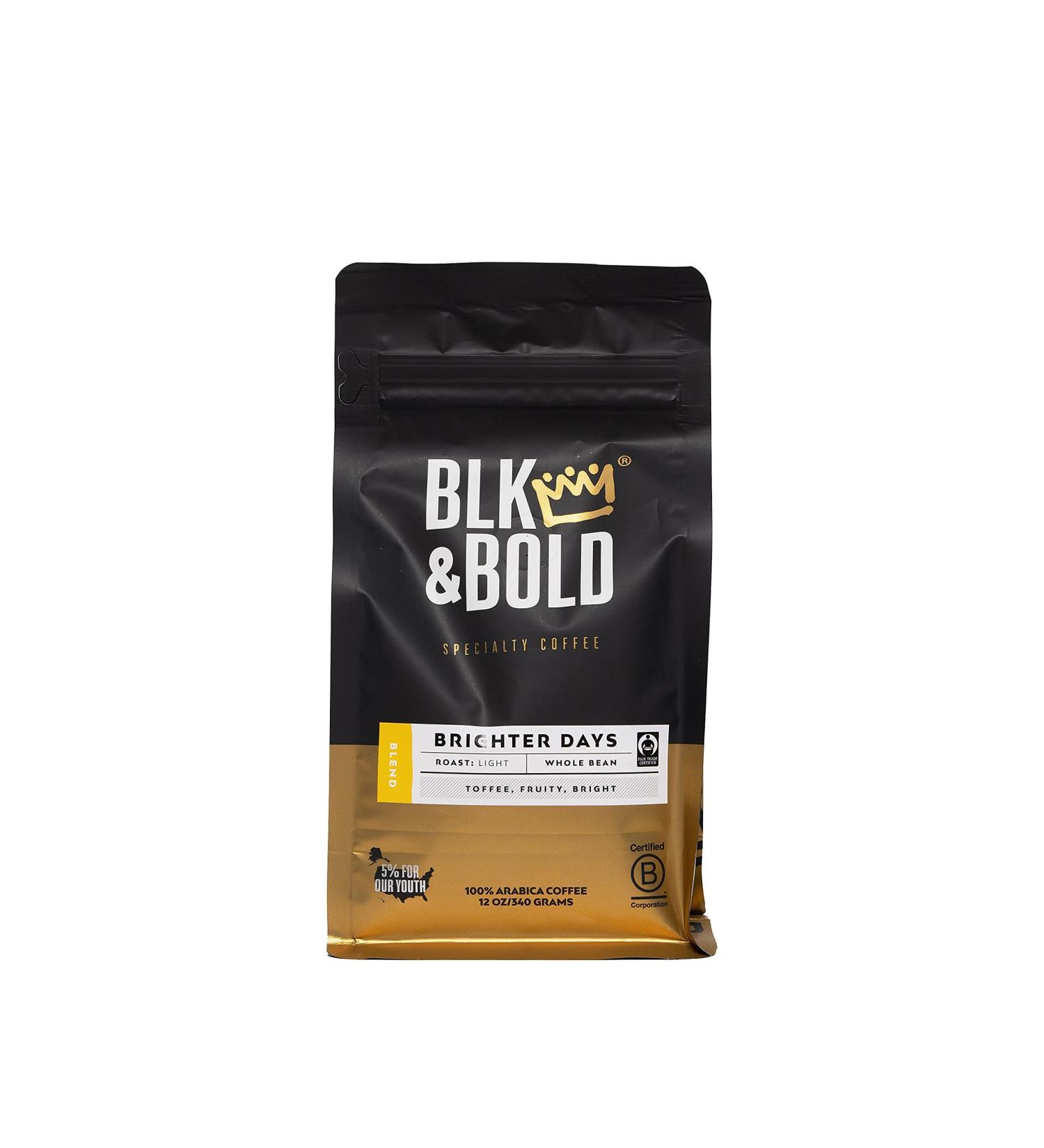 BLK & Bold Light Brighter Days Whole Bean Coffee - 12 oz (340g) | Specialty Coffee - Buy Online on GoSupps.com