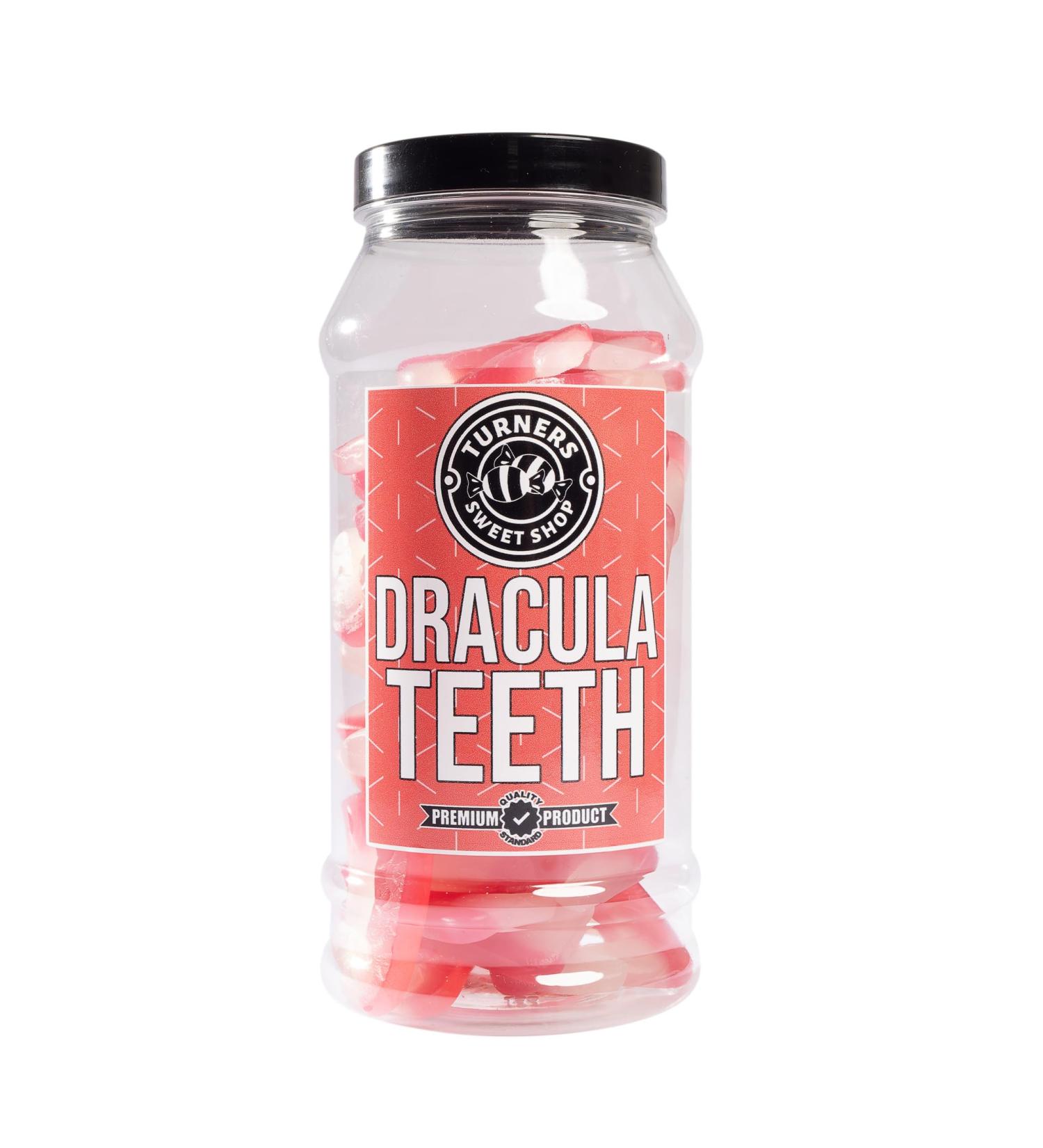 Dracula Teeth - 500g by Turners Sweet Shop Traditional Retro Gift Jar Classic Original Pick & Mix Sweets Quality Confectionary Fantastic Gifts for Him Her or Them