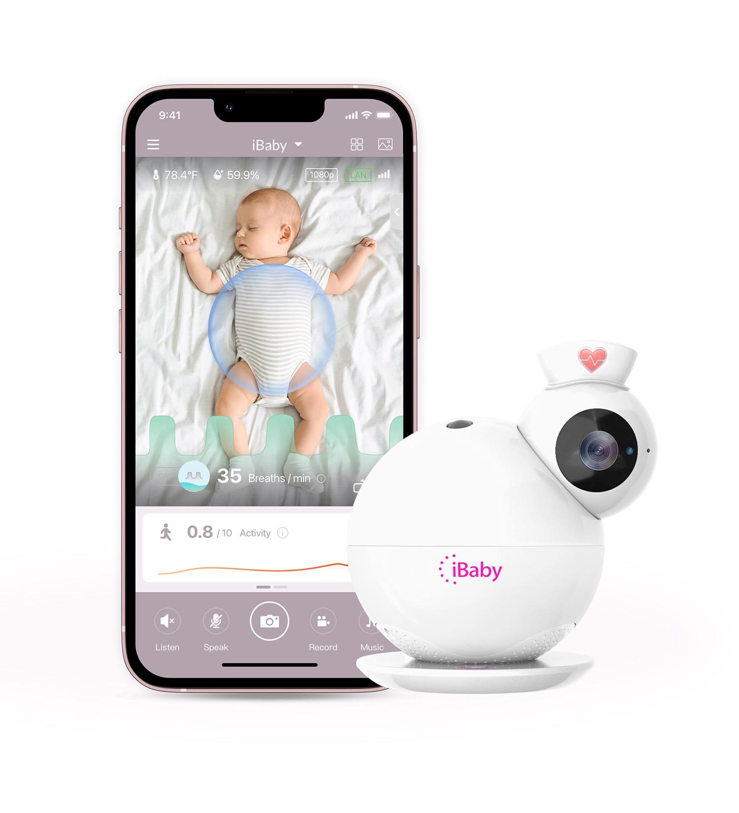 iBaby i6 2K Smart Wi-Fi Baby Monitor | Contact-Free Breathing Monitor with Camera and Audio | Track Baby's Breathing, Sleep, and Movement | Pan-Tilt-Zoom, 2.4GHz & 5GHz, No Monthly Fee - Buy Online on GoSupps.com