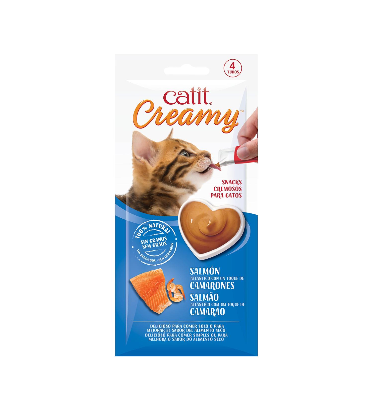 Buy Catit Creamy Treats for Cats - 4 Pack Salmon & Shrimp 40g | International Shipping Available - Buy Online on GoSupps.com