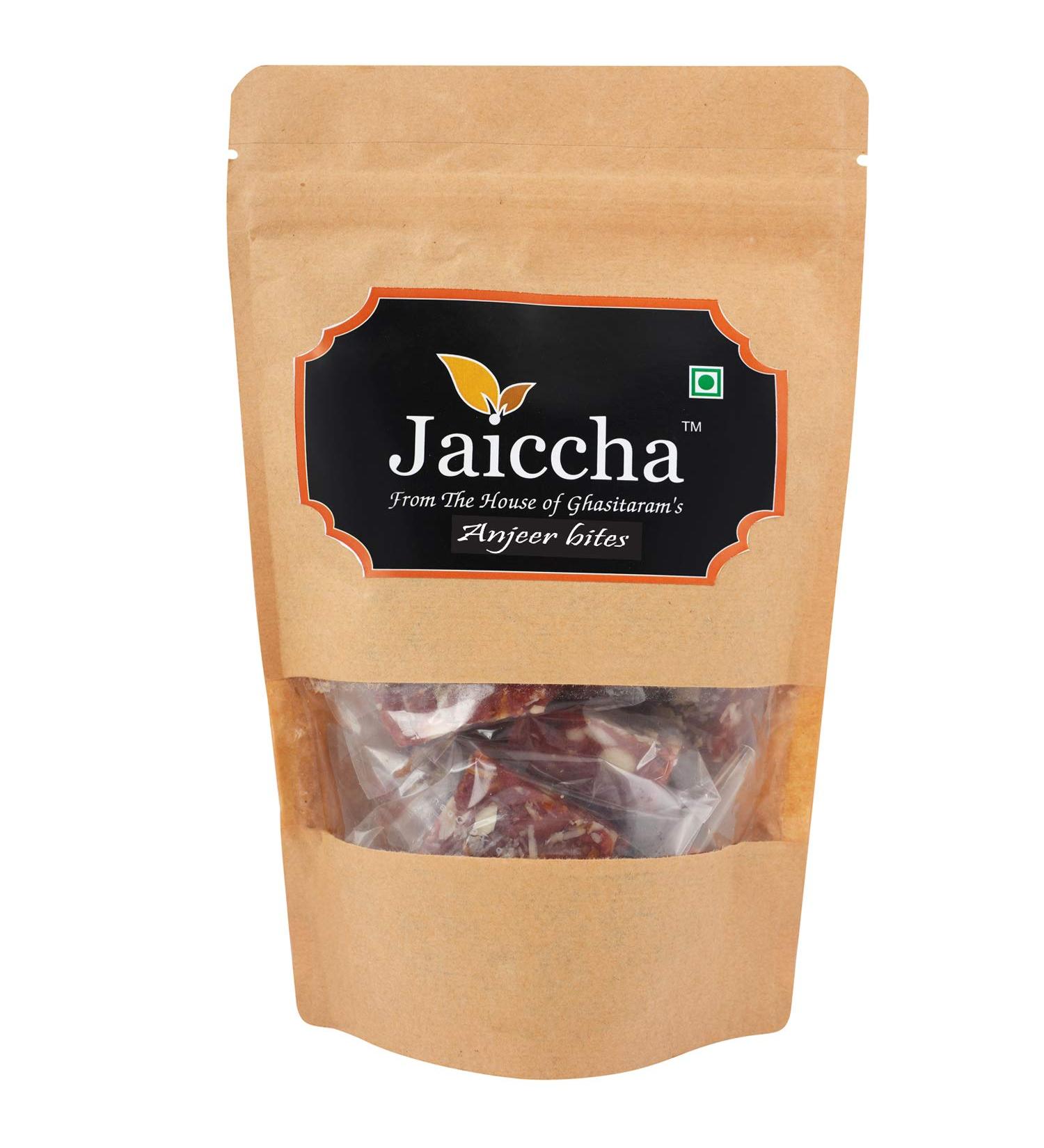 Jaiccha Ghasitaram Cashew Anjeer Bites 200 GMS in Brown Paper Pouch - Buy Online on GoSupps.com