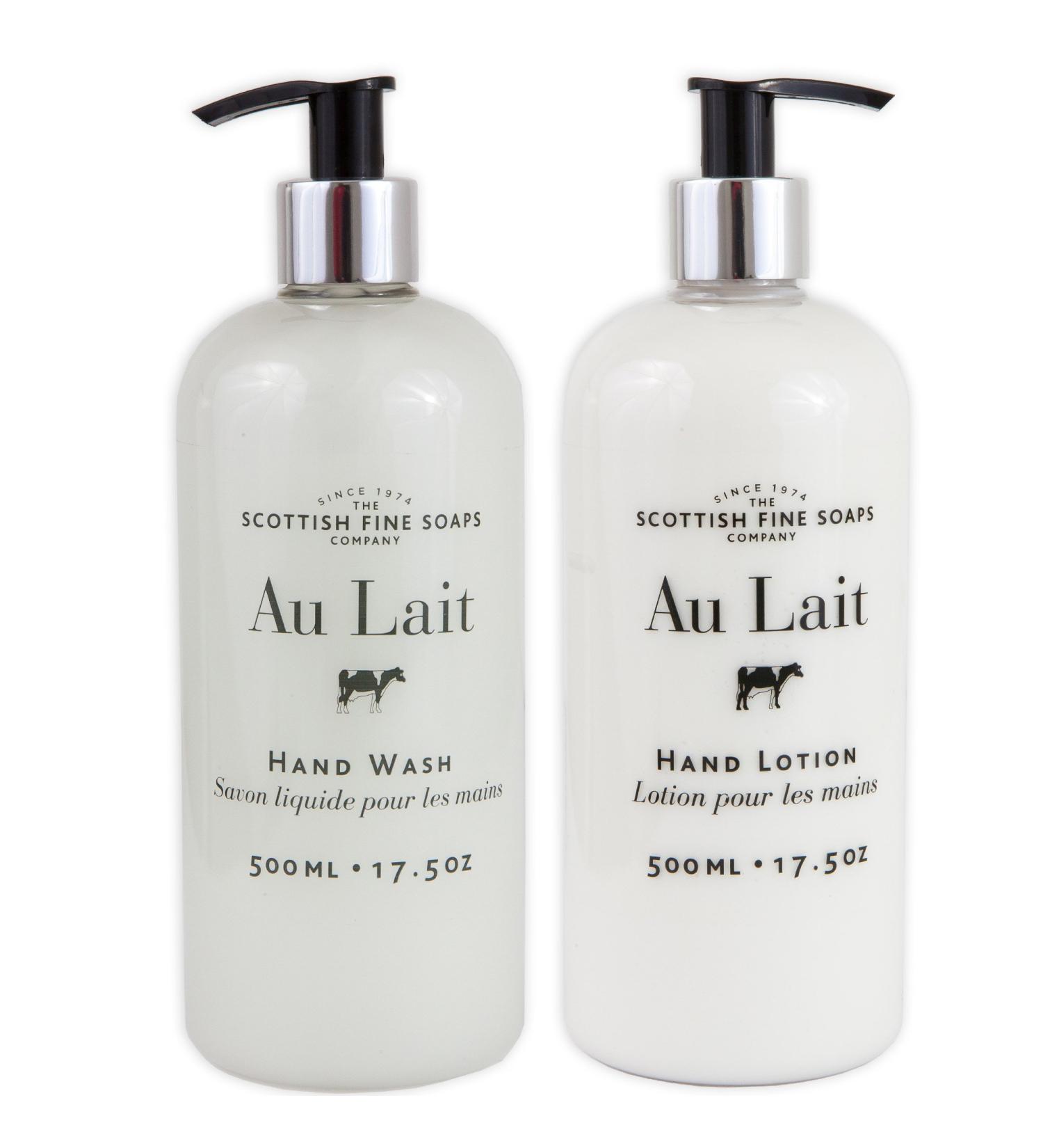 Au Lait Milk Soap & Hand Lotion Set - 17.5 oz - Luxurious Hand Wash & Moisturizer | International Shipping Available - Buy Online on GoSupps.com