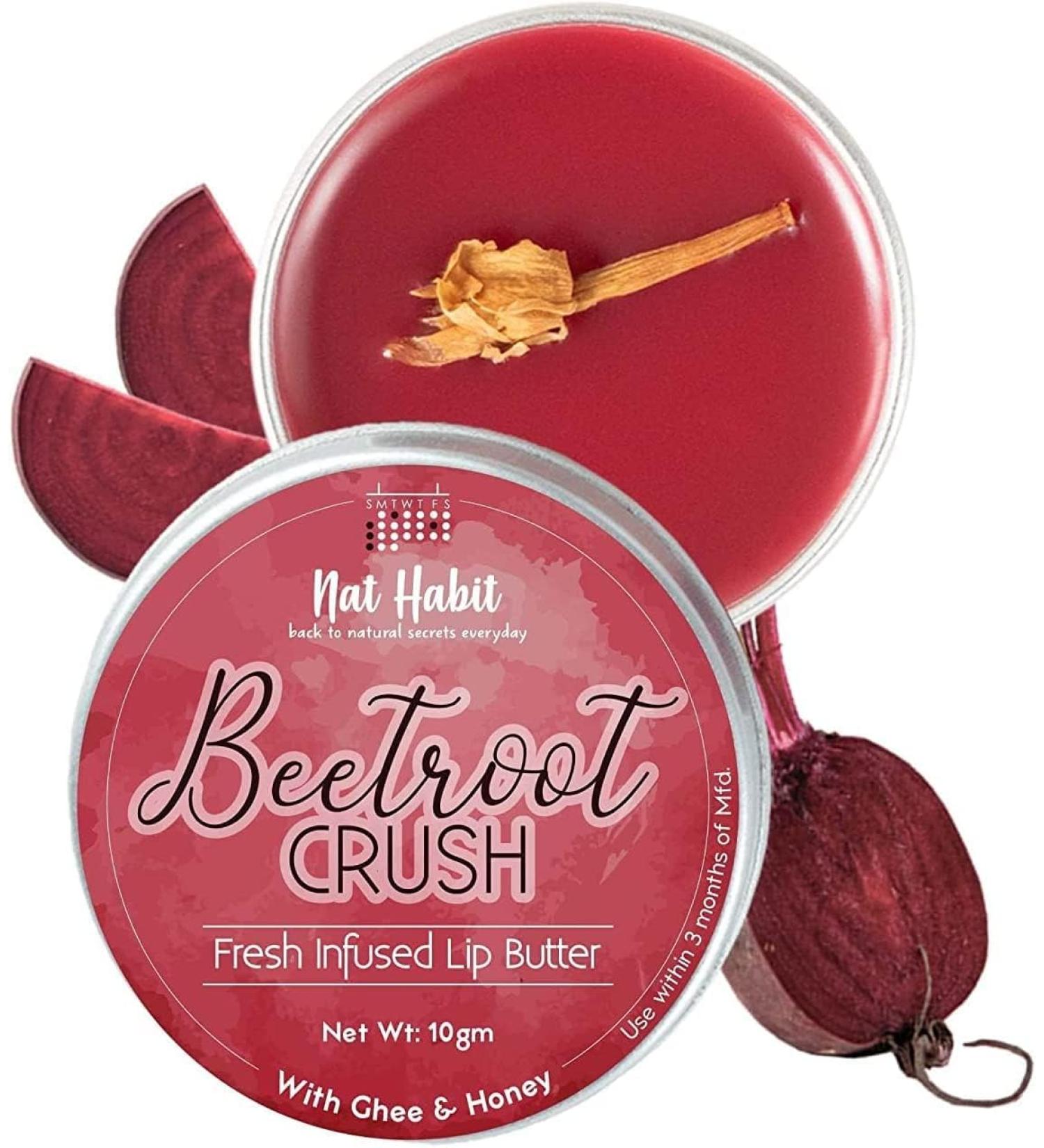 Beetroot Lip Balm for Natural Lip Lightening | Ayurvedic Lip Care with Ghee Honey & Vitamin E | 10g Repair for Dry Dark Lips - Buy Online on GoSupps.com