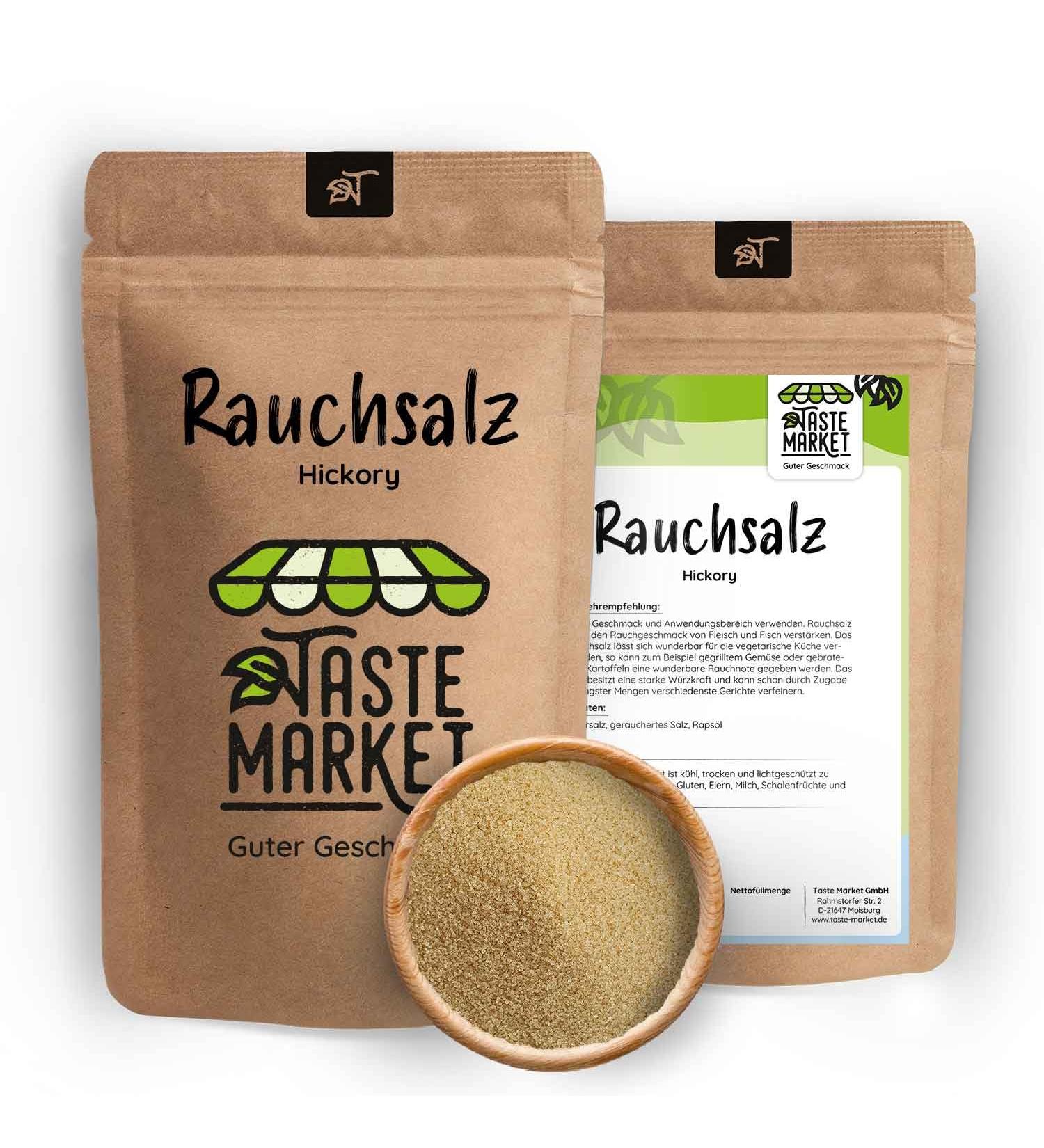  TASTE Guter Geschmack 2kg Smoked Salt - Hickory Style - 100% Vegan - Fine Sea Salt - Buy Online on GoSupps.com