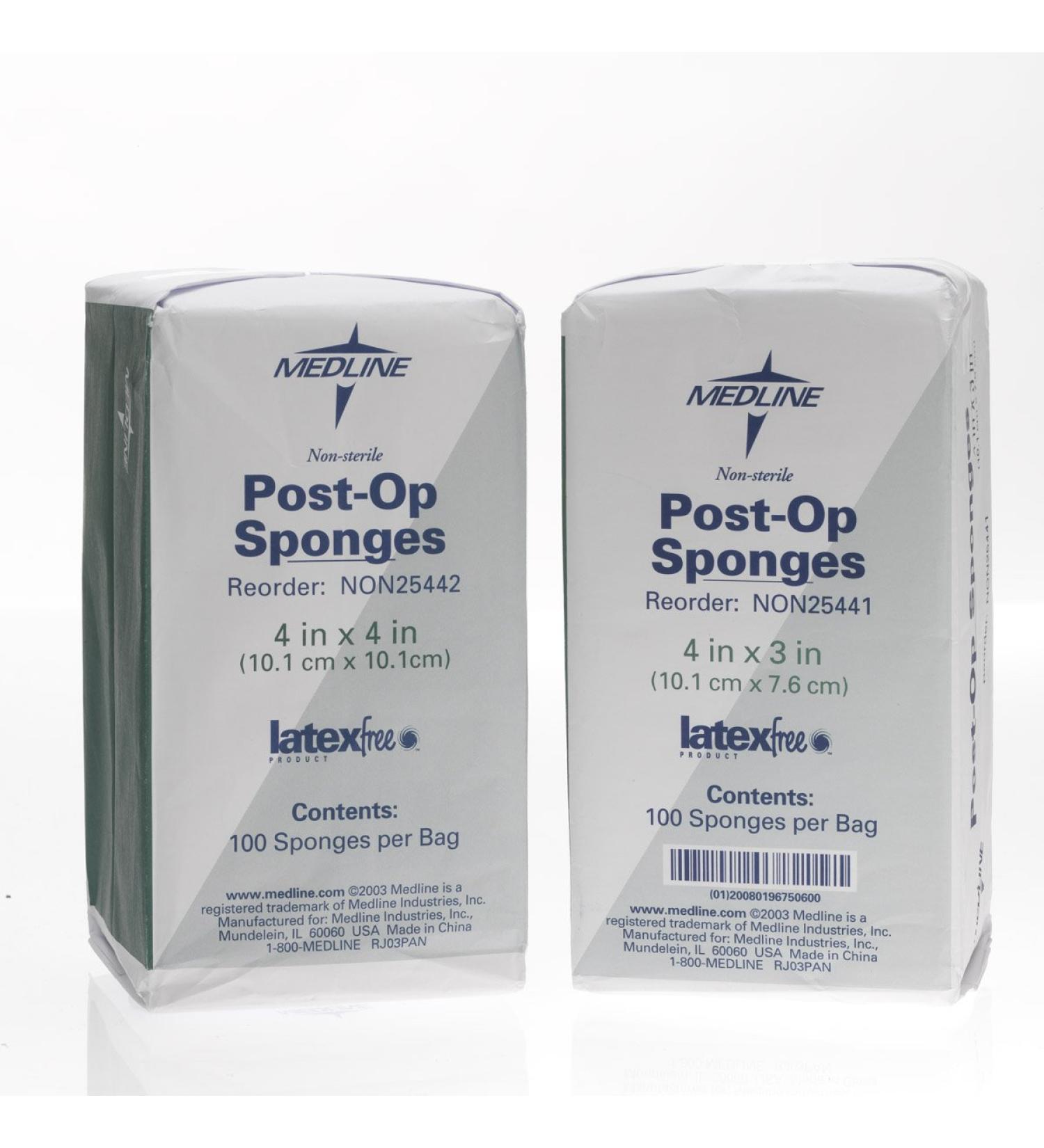 Medline NON25442H Gauze Sponge Post-Op 4 x 4 Ns Lf (Pack of 100) 4x4