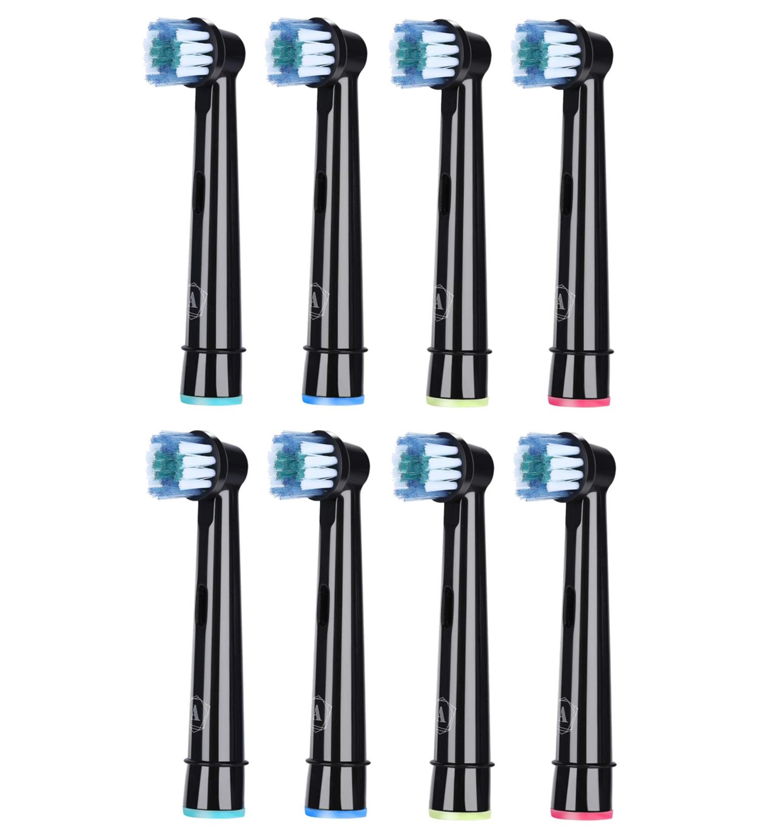 Toothbrush Replacement Heads - 8 Pack Compatible with Oral B & Braun | Black Brush Heads for Optimal Oral Care - Buy Online on GoSupps.com