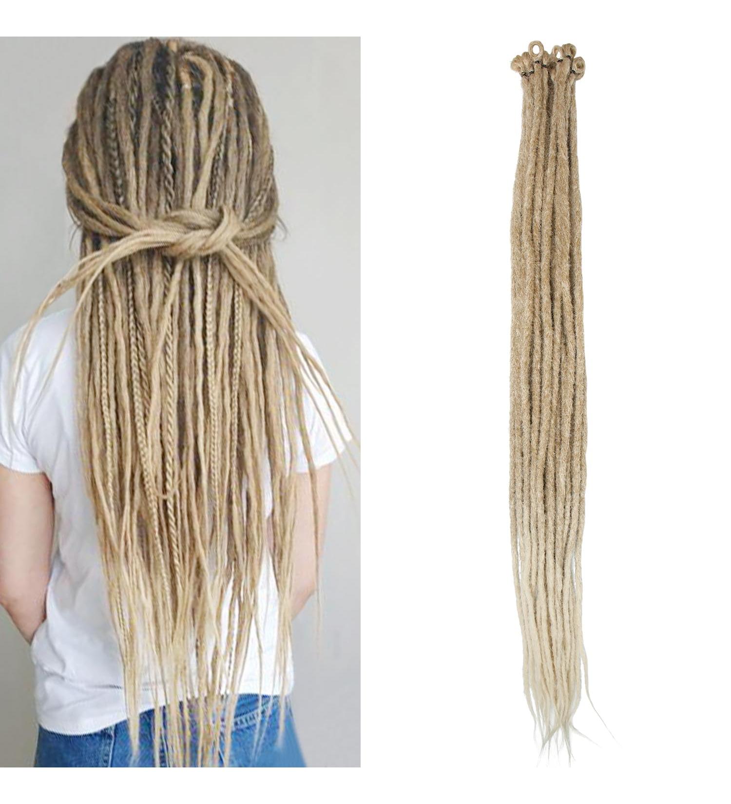 30-Inch Synthetic Dreadlocks Extensions - 20 Strands Pack Soft Crocheted Hair Reggae Hip-Hop Style Two Colors mt27-613 - Buy Online on GoSupps.com