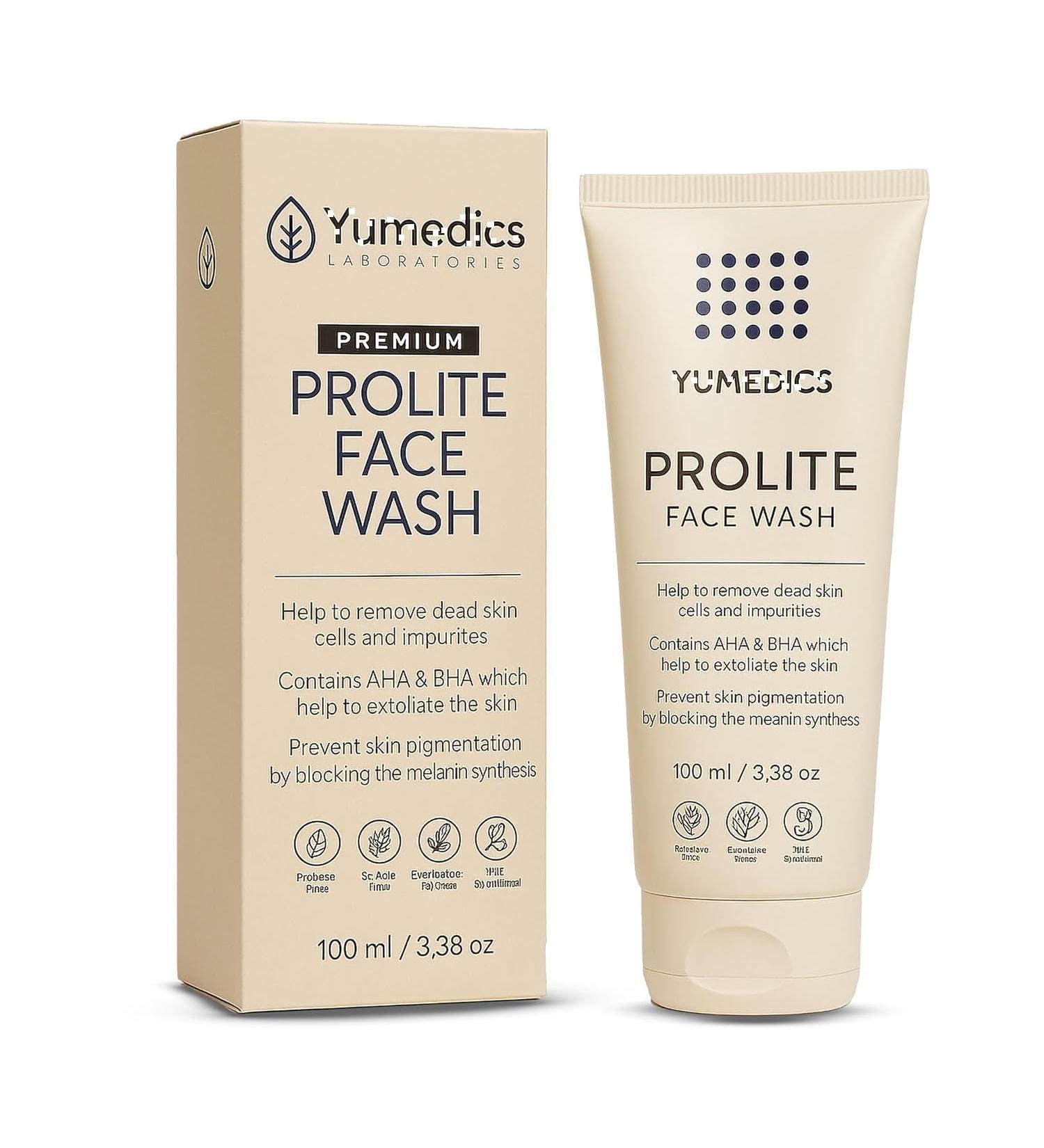 Revitosin Prolite Face Wash | 100ml AHA & BHA Facewash for Oily Dry & Normal Skin | Gently Cleanses Refreshes & Brightens | Suitable for All Skin Types - Buy Online on GoSupps.com