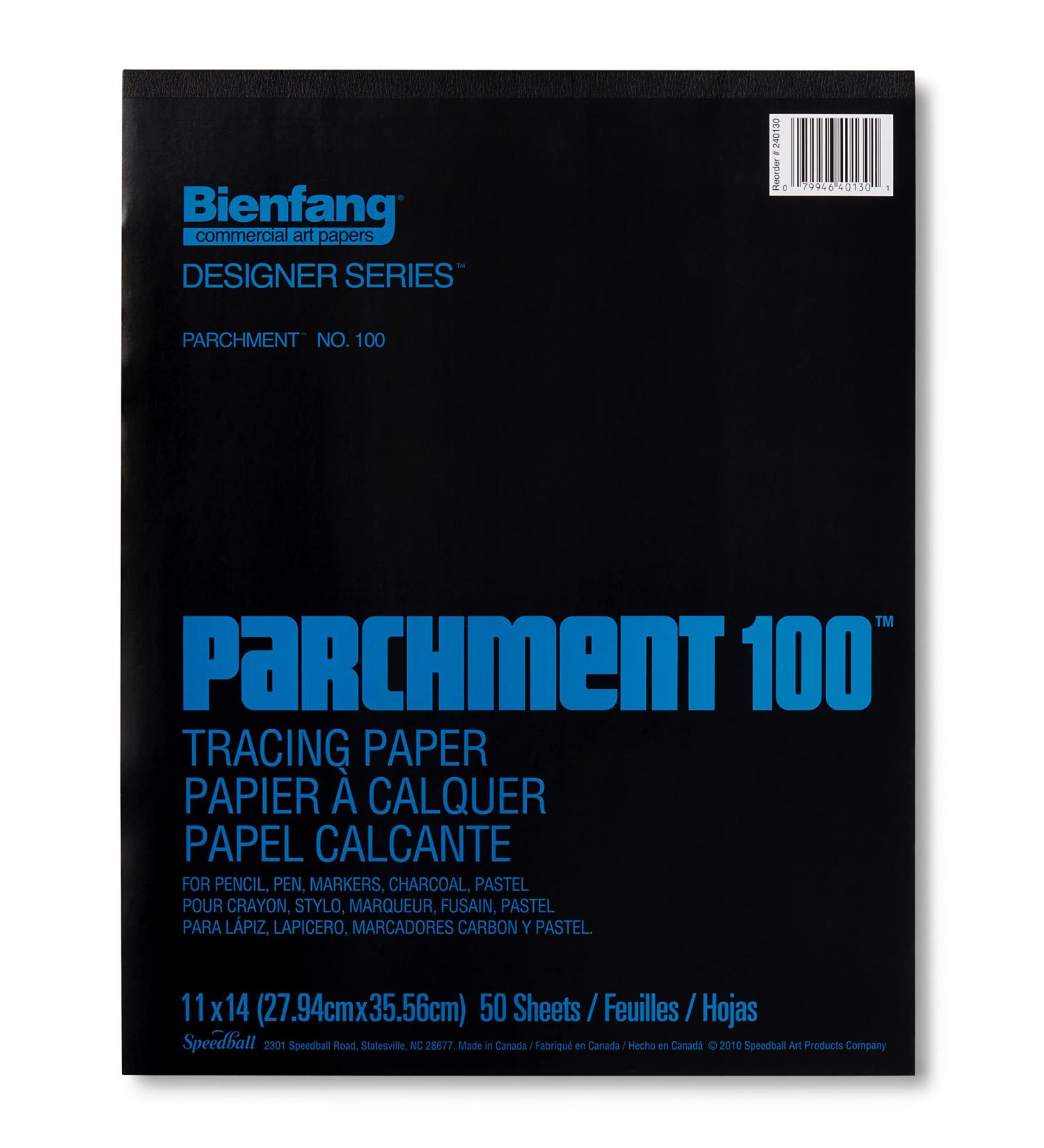 Bienfang Parchment Tracing Paper Pad  11 x 14  50 Sheets  24lb (40gsm) for Pencils  Pen  Marker  Charcoal  Pastel  Trace  Preliminary Drawing and Overlay - Buy Online on GoSupps.com