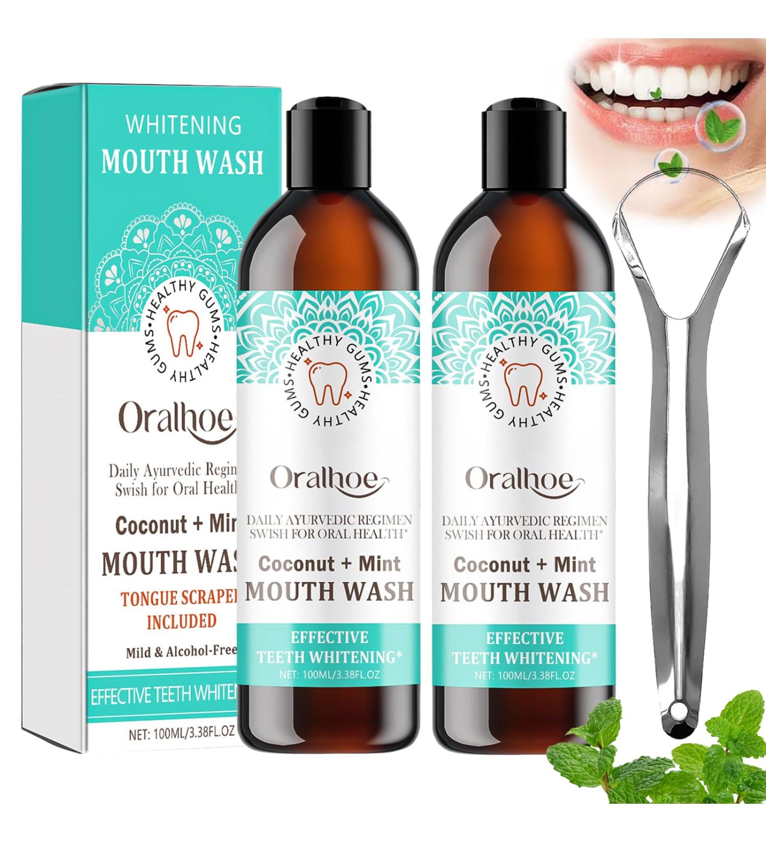 Guru Nanda Oil Pulling Mouthwash - Natural Teeth Whitening with Coconut & Mint | Ayurvedic Formula for Oral Health - Buy Online on GoSupps.com
