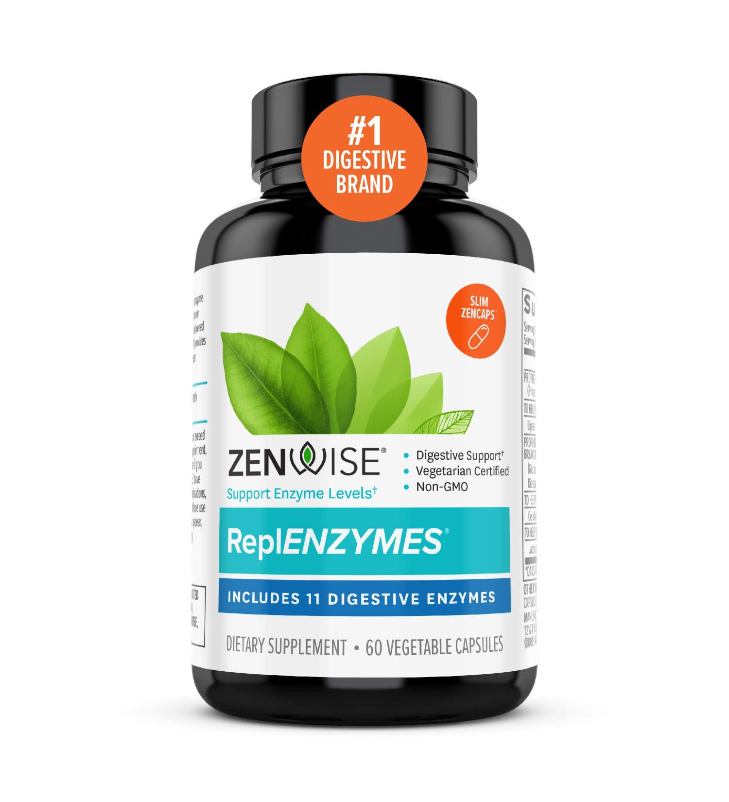 Zenwise Health Daily Pre-Meal ReplENZYMES | 125 Vegetarian Capsules for Optimal Digestive Health - Buy Online on GoSupps.com